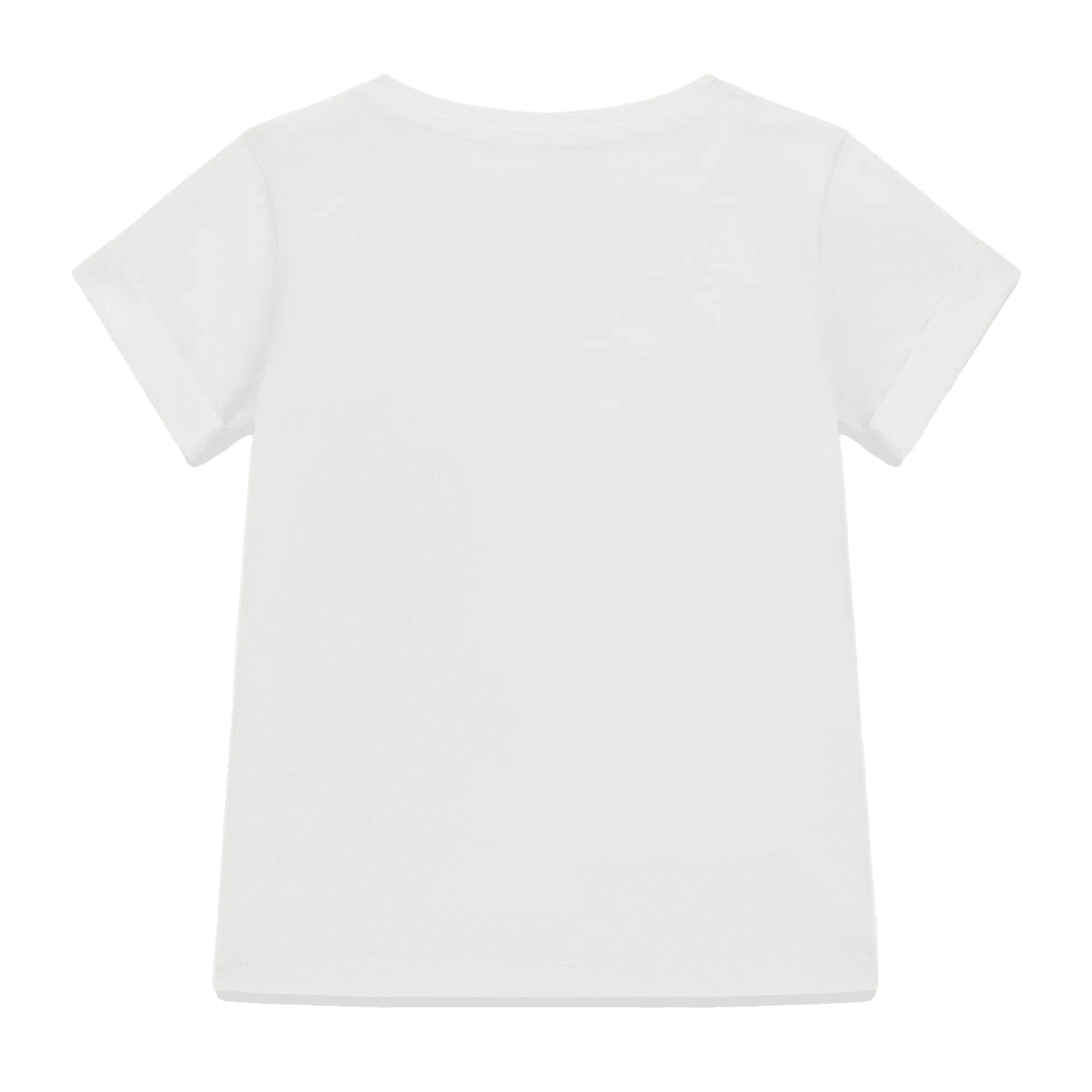 GUESS T-shirt da Bambina in Cotone Bianco con Logo Glitter