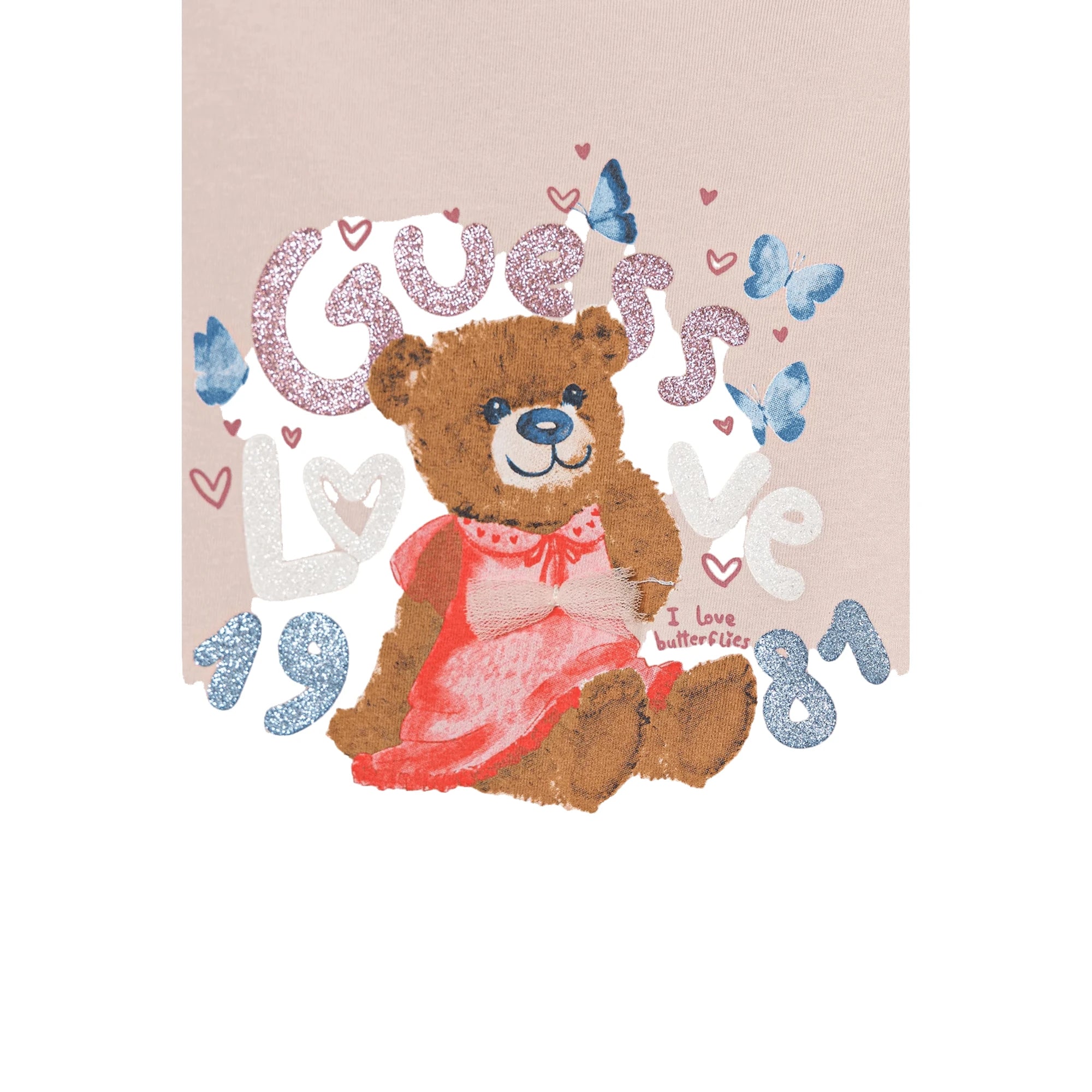 GUESS T-shirt Rosa da Bambina in Cotone Biologico Stampa