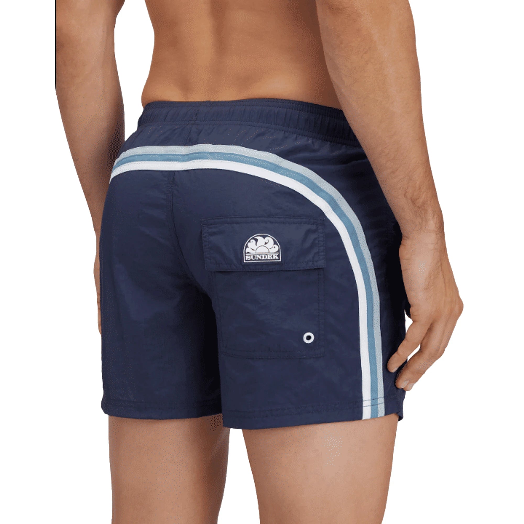 SUNDEK Costume Uomo Corto Vita Elasticata Crinkled