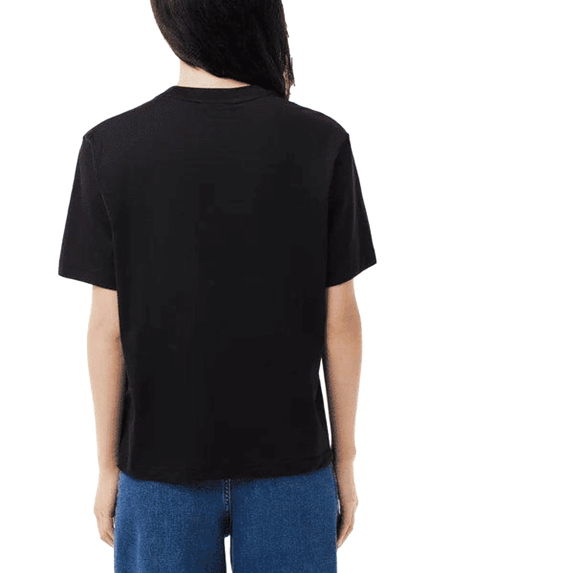 LACOSTE T-shirt a Girocollo Nera da Donna