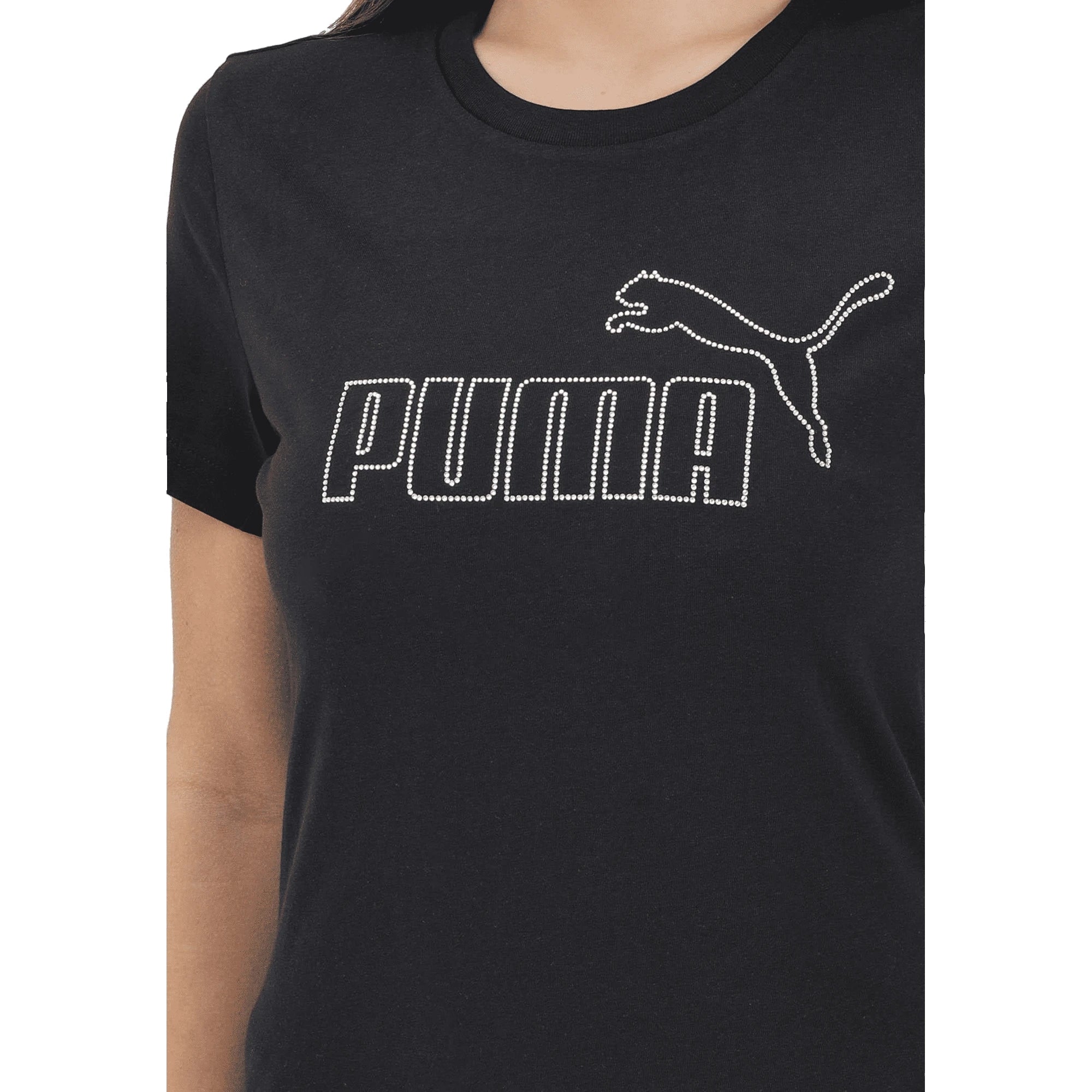 PUMA T-shirt Donna ESS Strass Nera