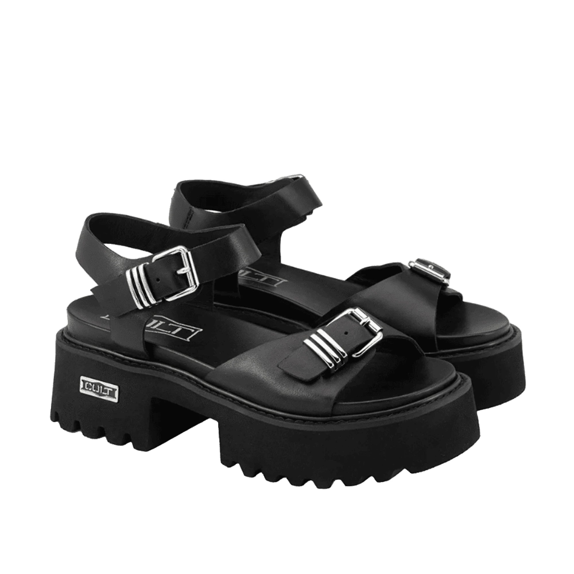 CULT Sandali CHER 4732 Platform Pelle Nera