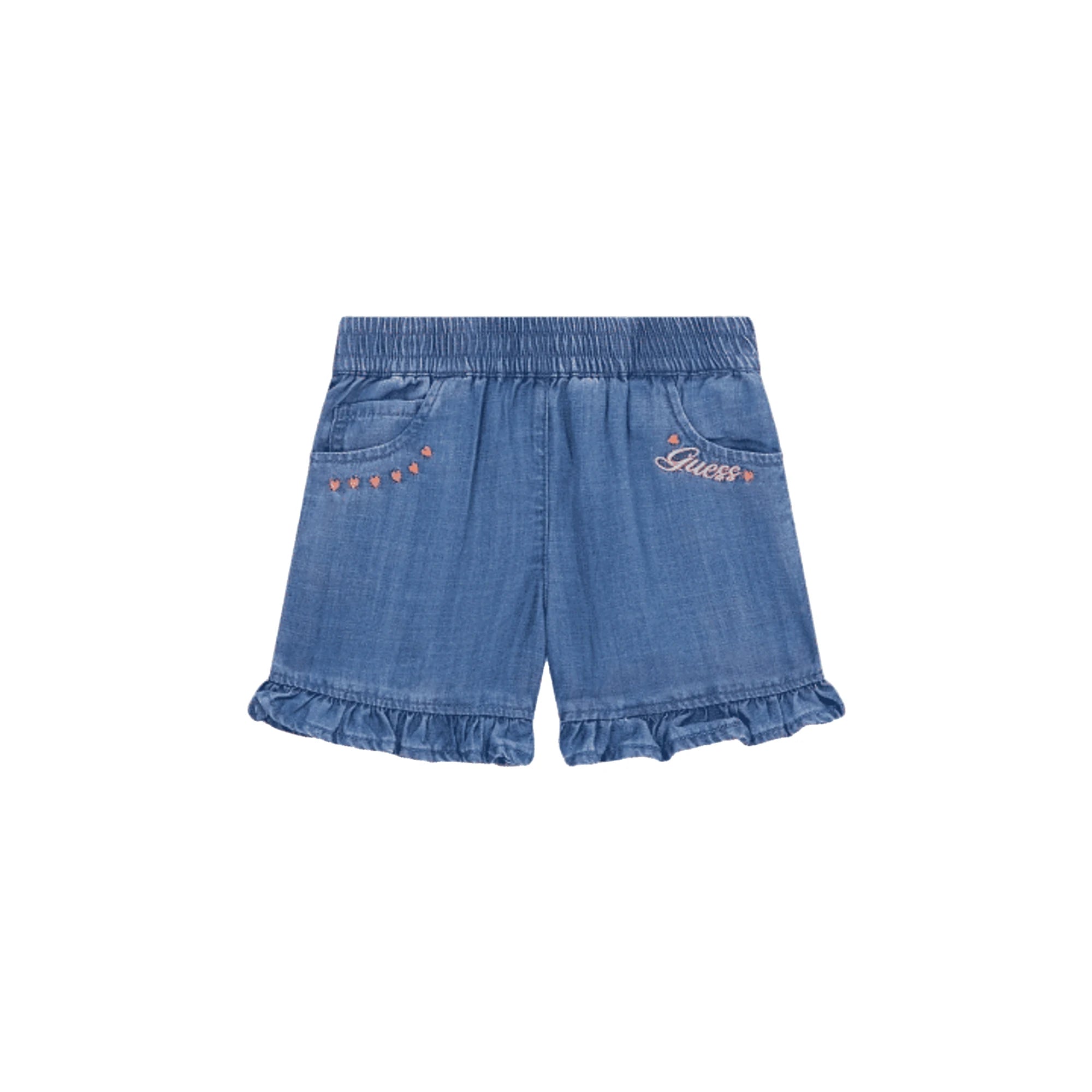 GUESS Pantaloncini Jeans da Bambina con Banda Elastica