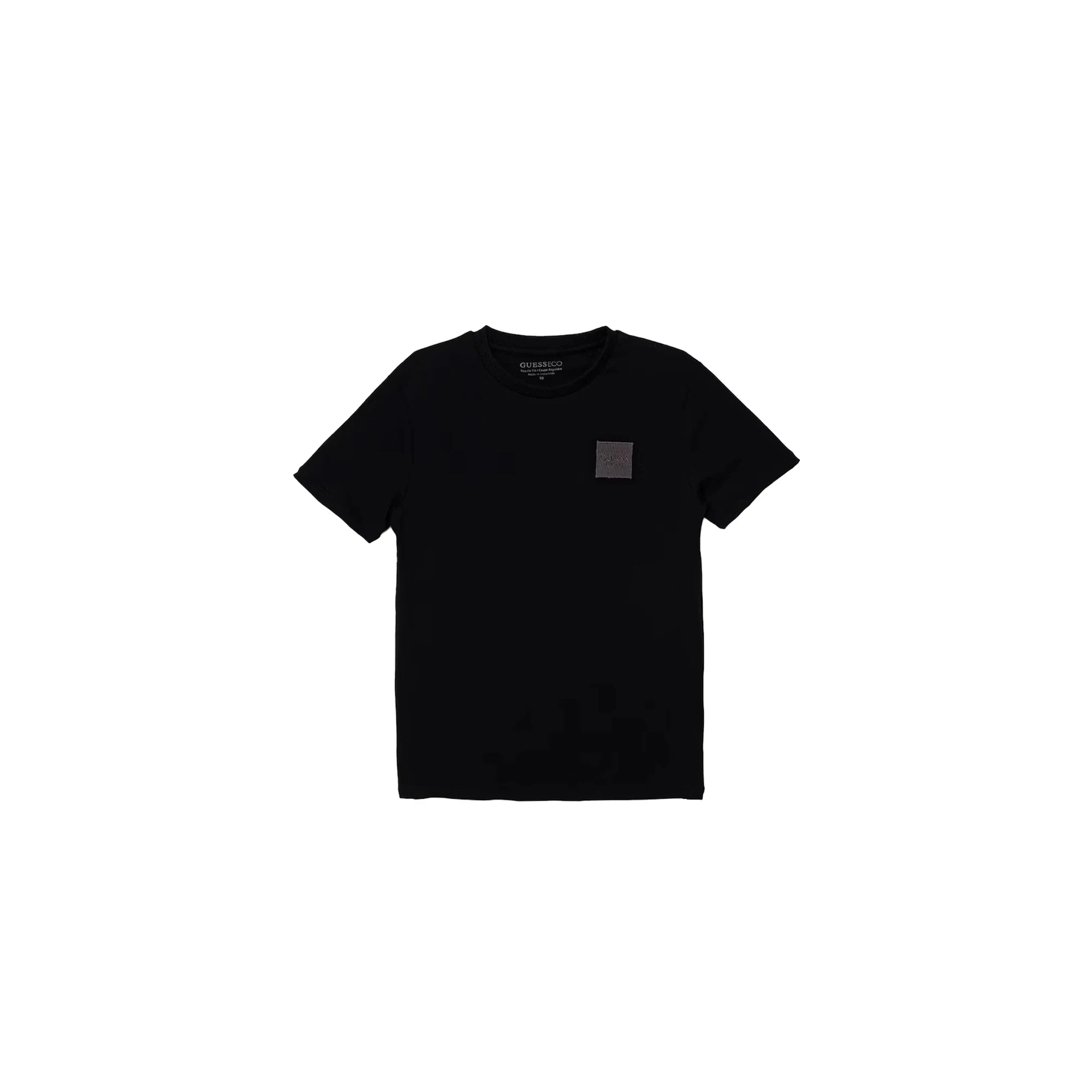 GUESS T-shirt da Bambino in Cotone Tinta Unita Nera