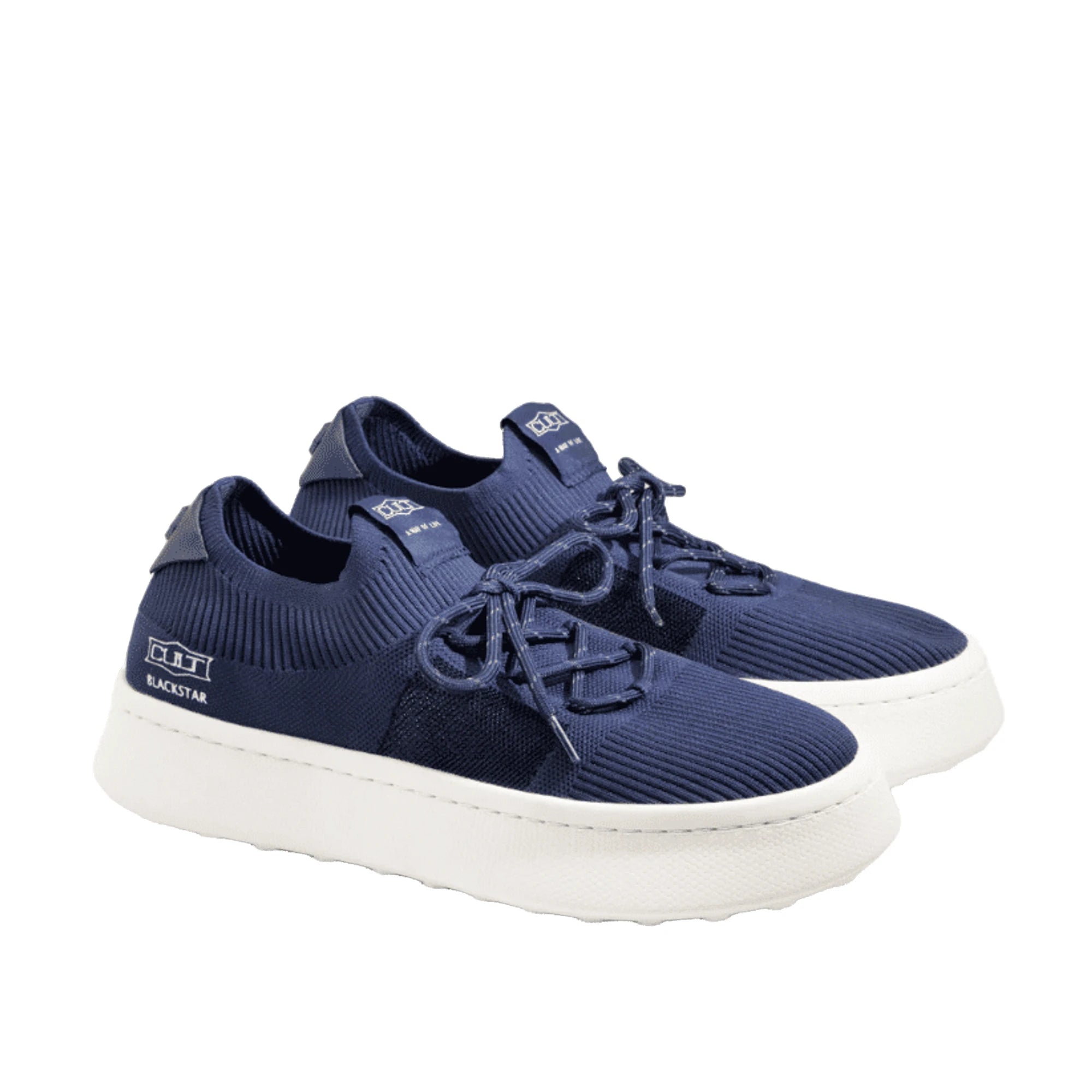 CULT BLACKSTAR 4706 Sneaker Knit Pelle Navy Blu