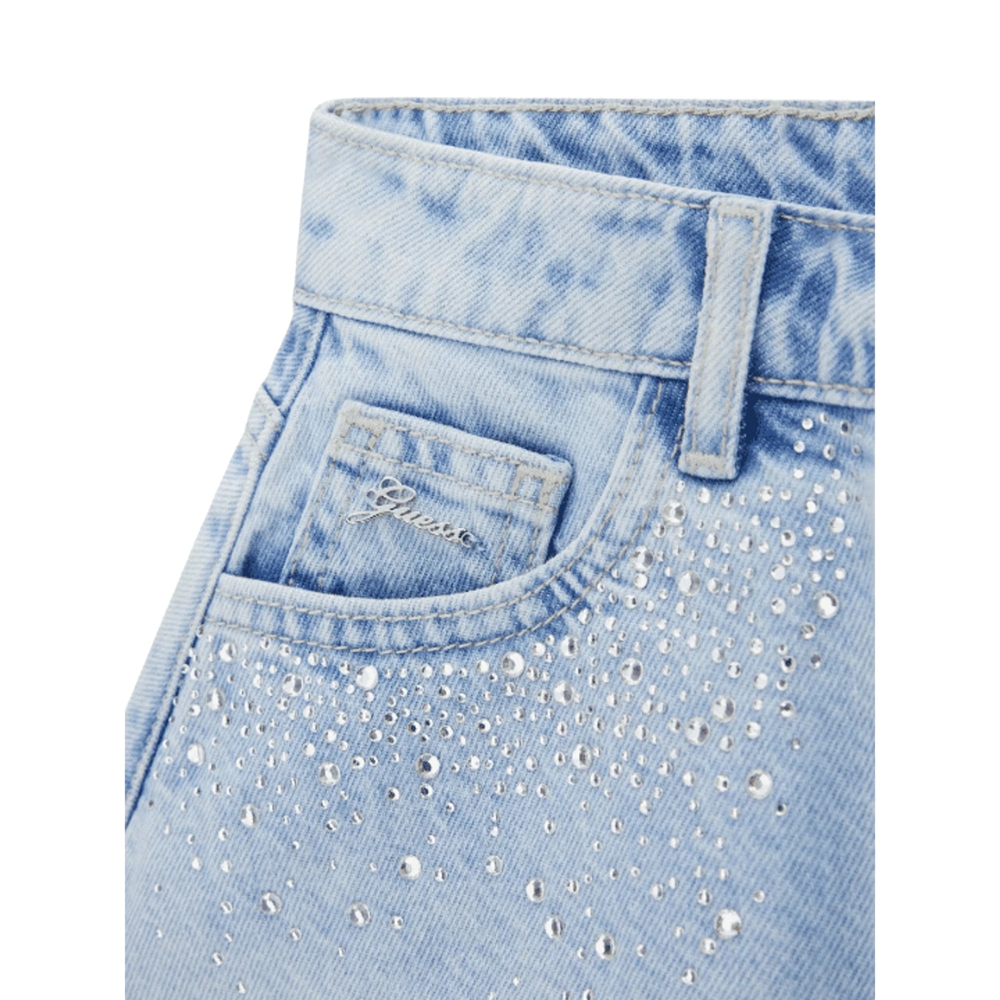 GUESS Bermuda Jeans Bambina con Strass