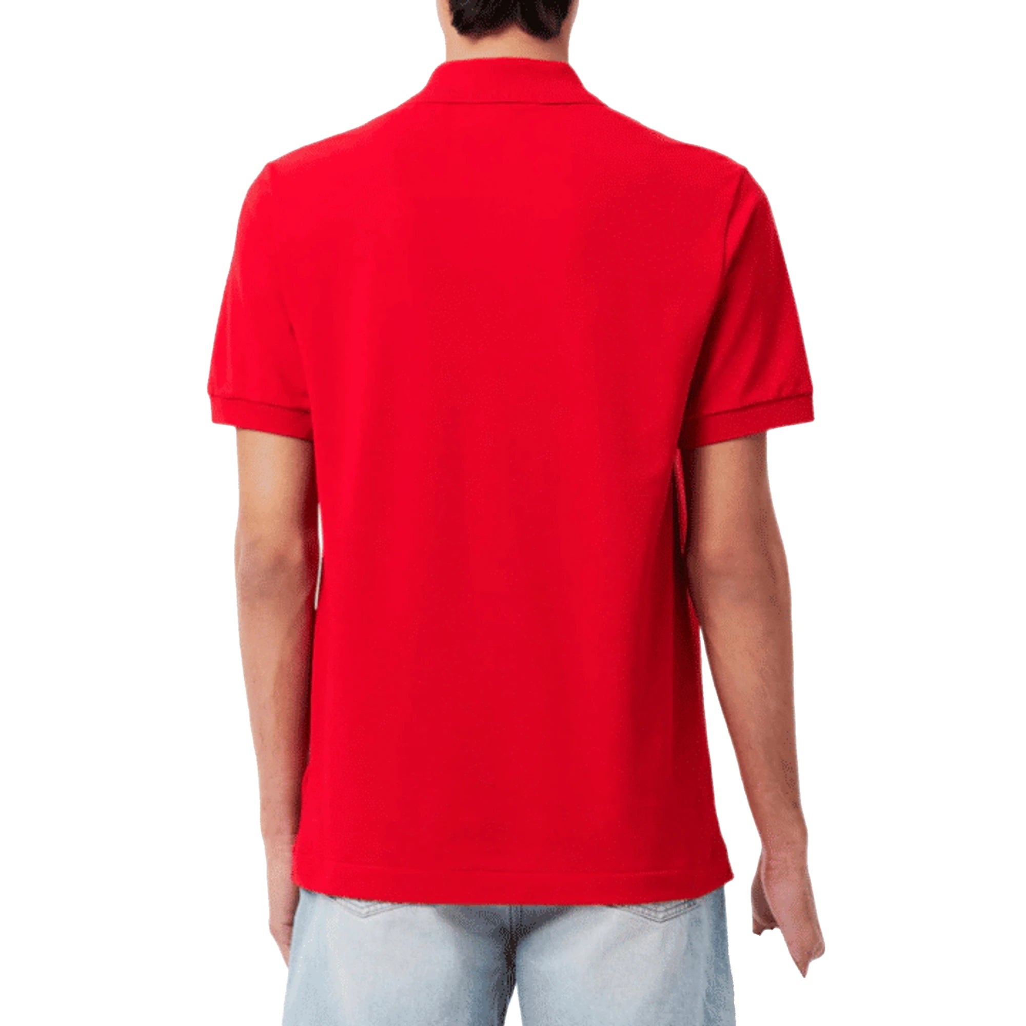 LACOSTE Polo Piqué da Uomo in Rosso con logo ricamato