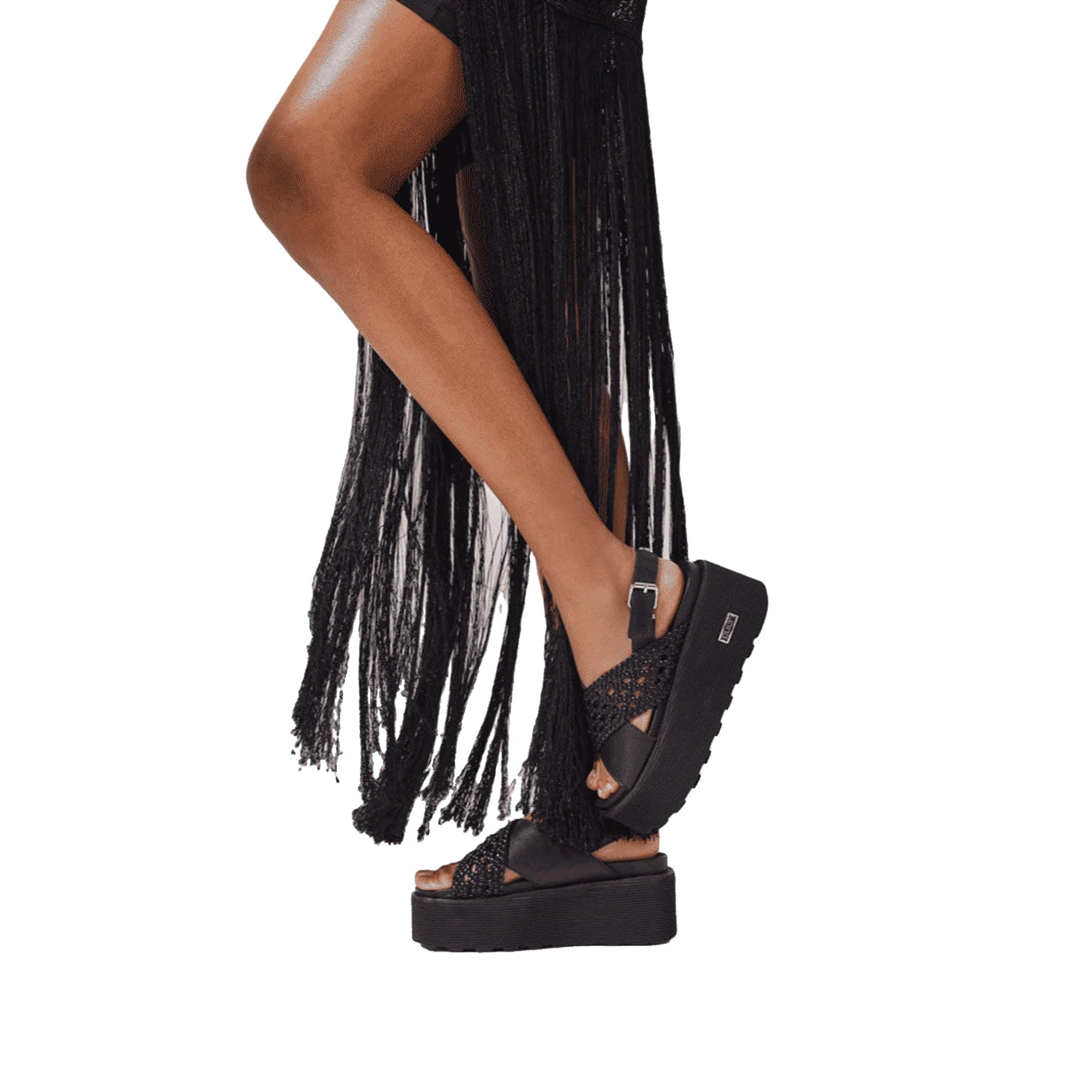CULT Nancy Sandali Platform Pelle Nera Donna
