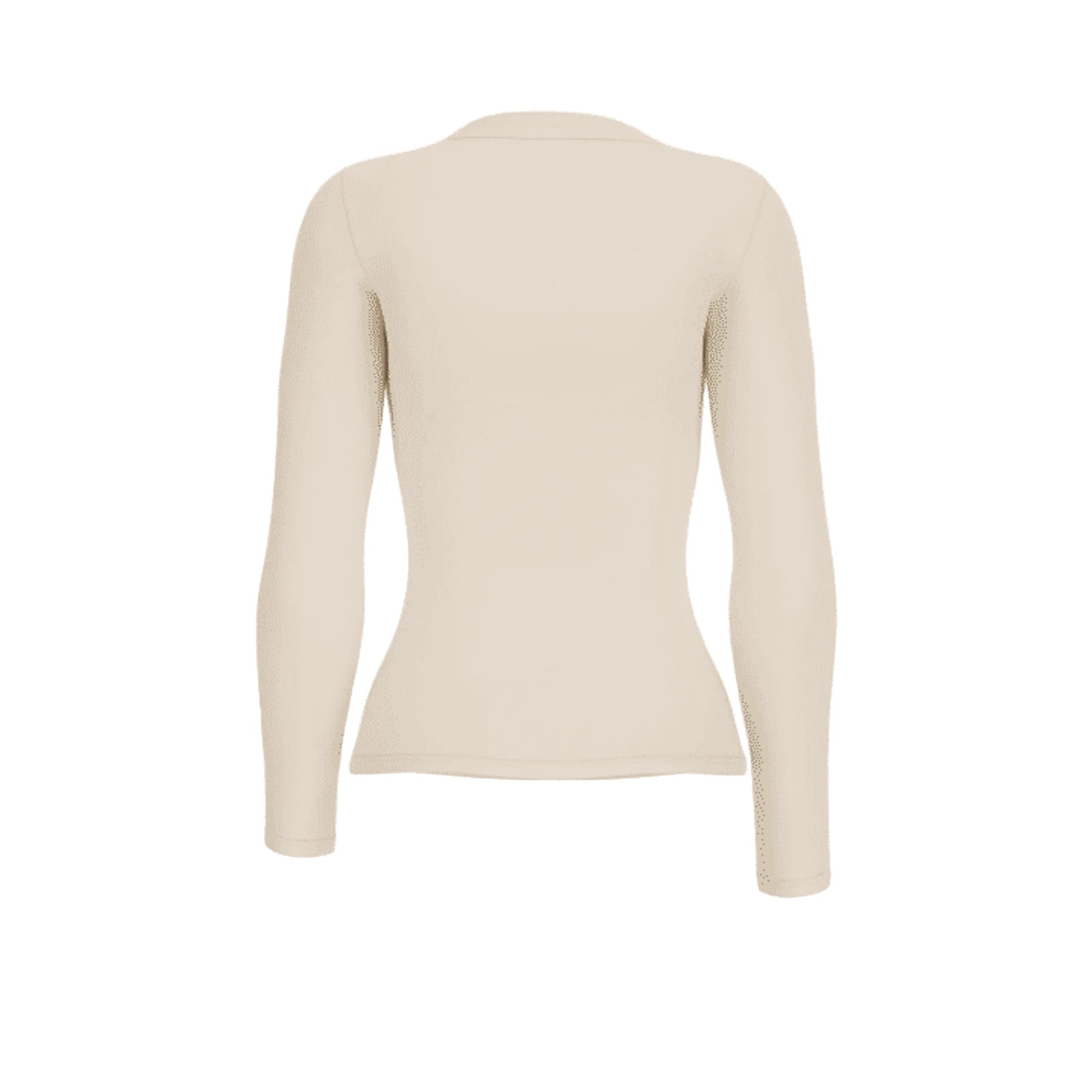 GUESS Maglia da Donna a Manica Lunga in Beige Con Logo