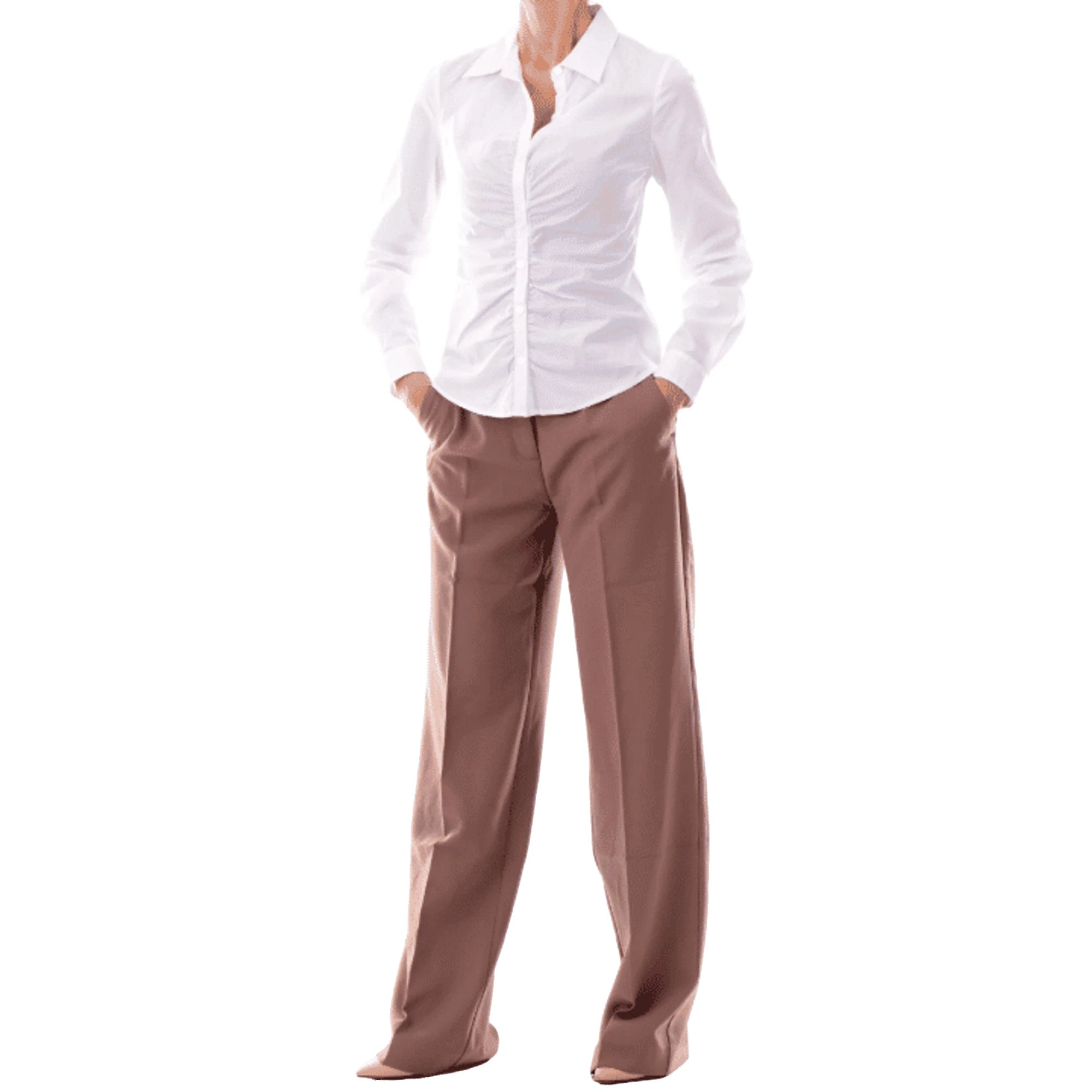 GUESS Camicia Bianca Arricciata da Donna in Cotone Elegante