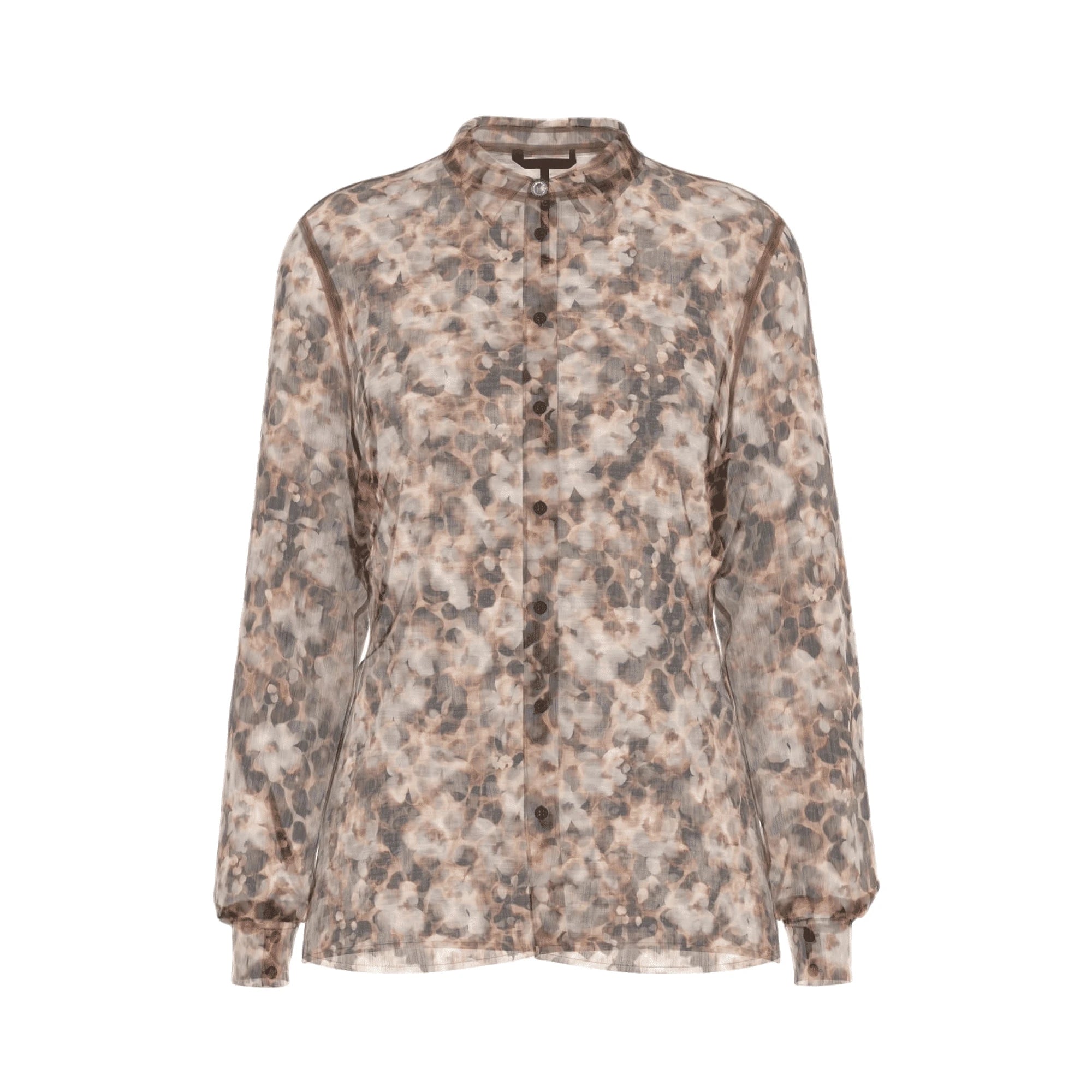 GUESS Camicia a Fantasia da Donna Regular Fit in Marrone