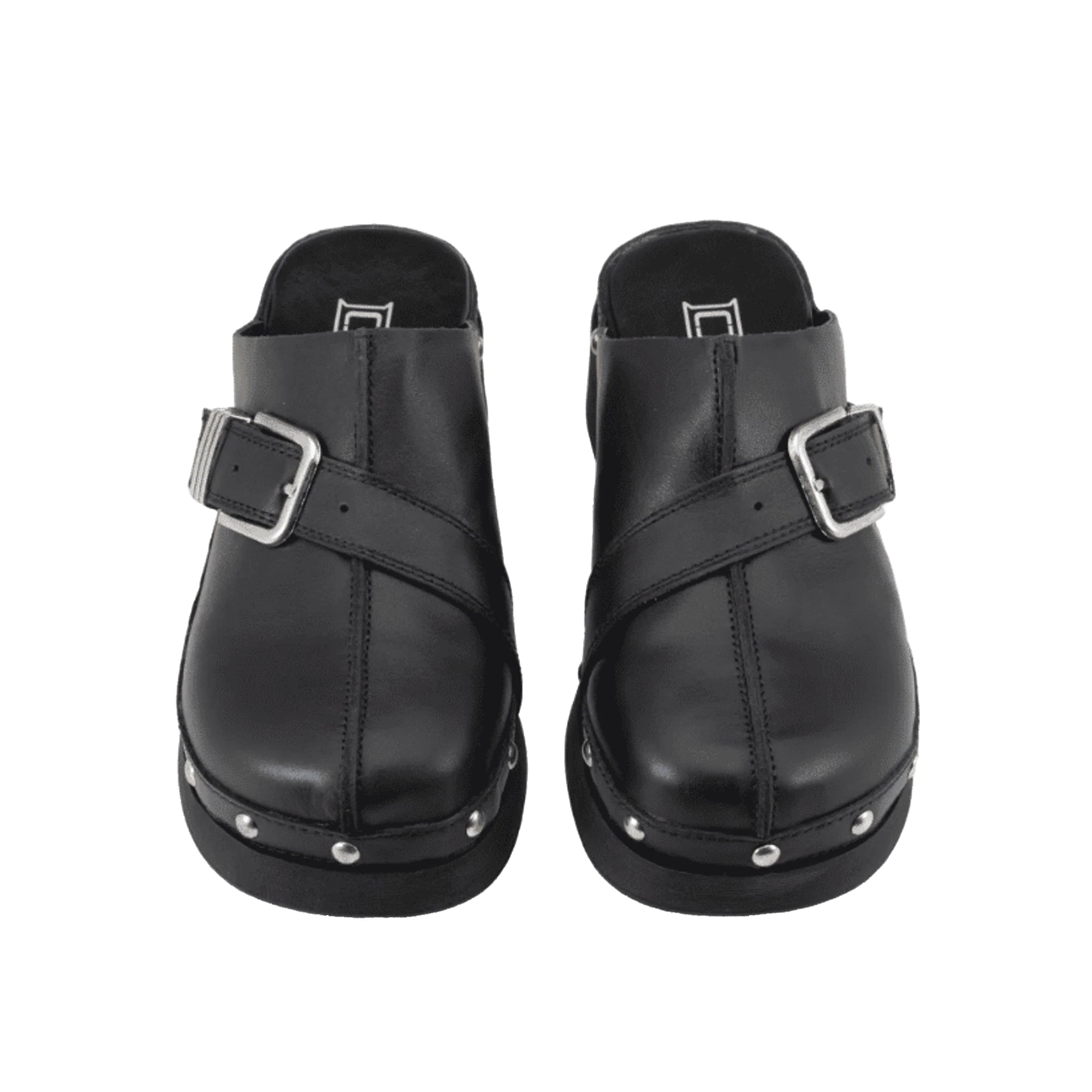 CULT Sabot Muse in Pelle Nera con Borchie