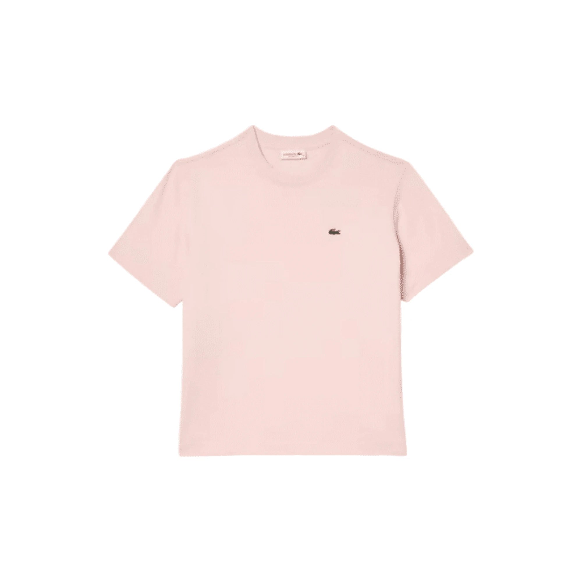 LACOSTE T-Shirt da Donna Logo ricamato in Cotone Rosa
