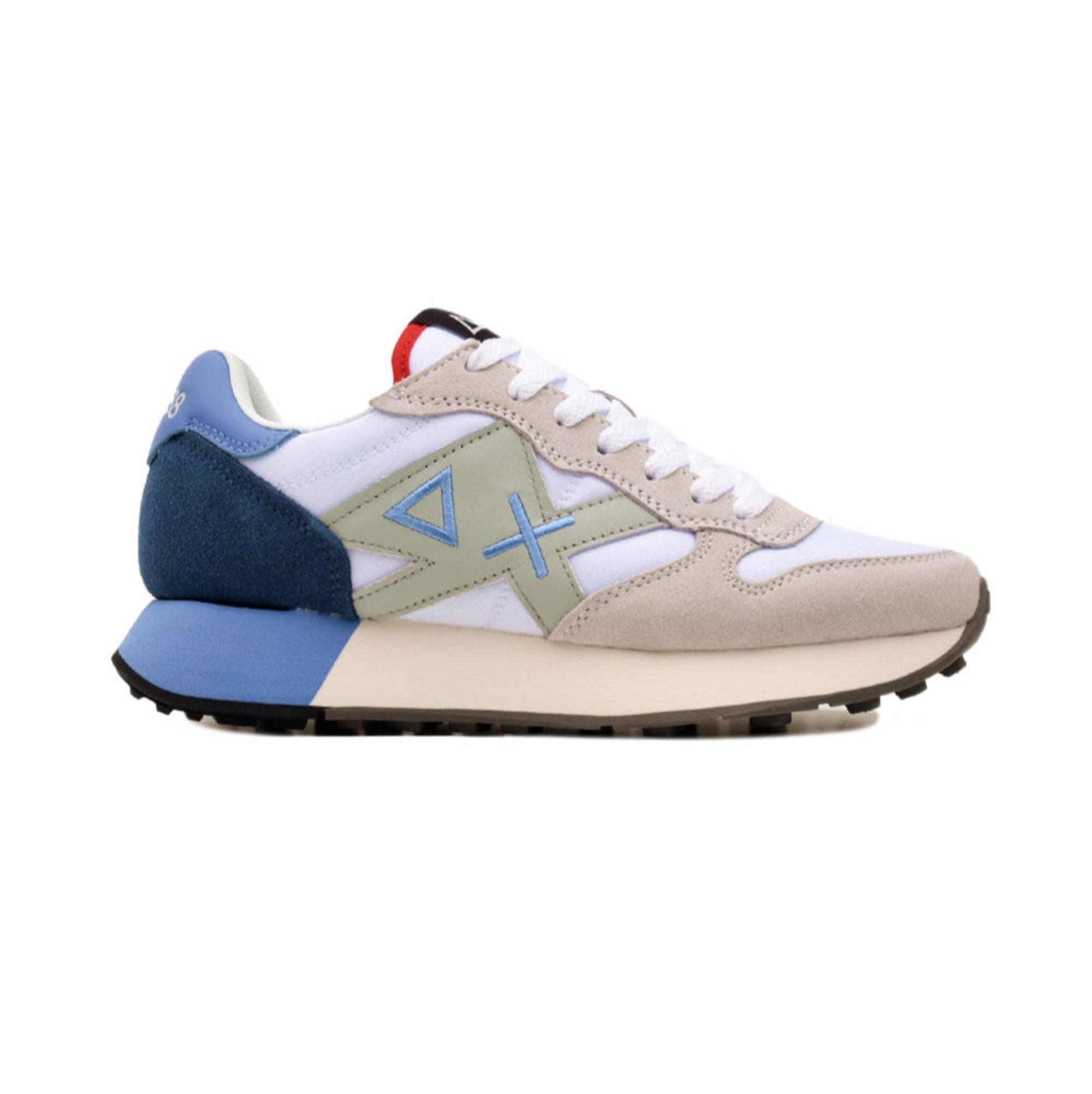 Sneakers Uomo con tomaia in pelle e tessuto