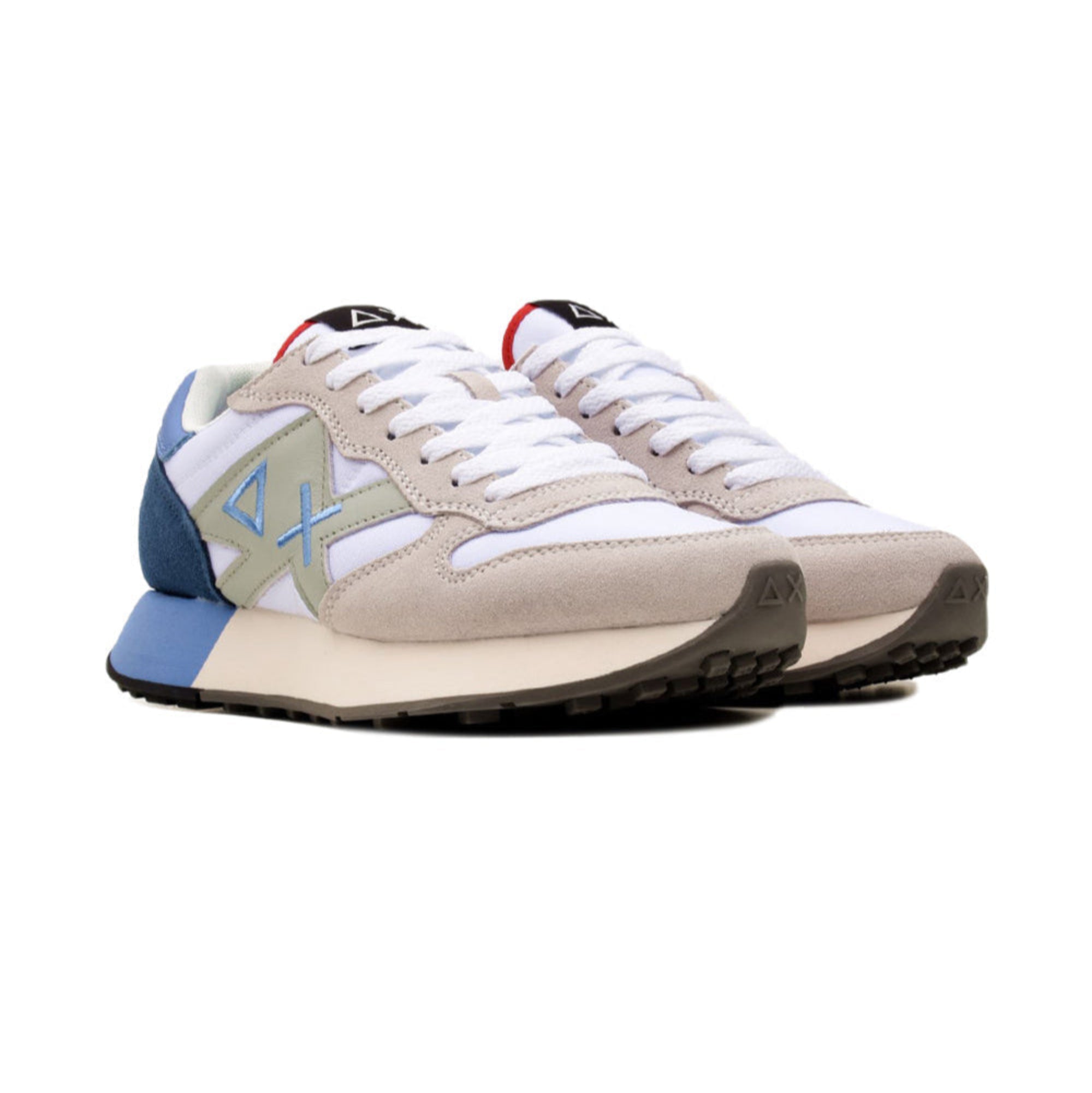 Sneakers Uomo con tomaia in pelle e tessuto