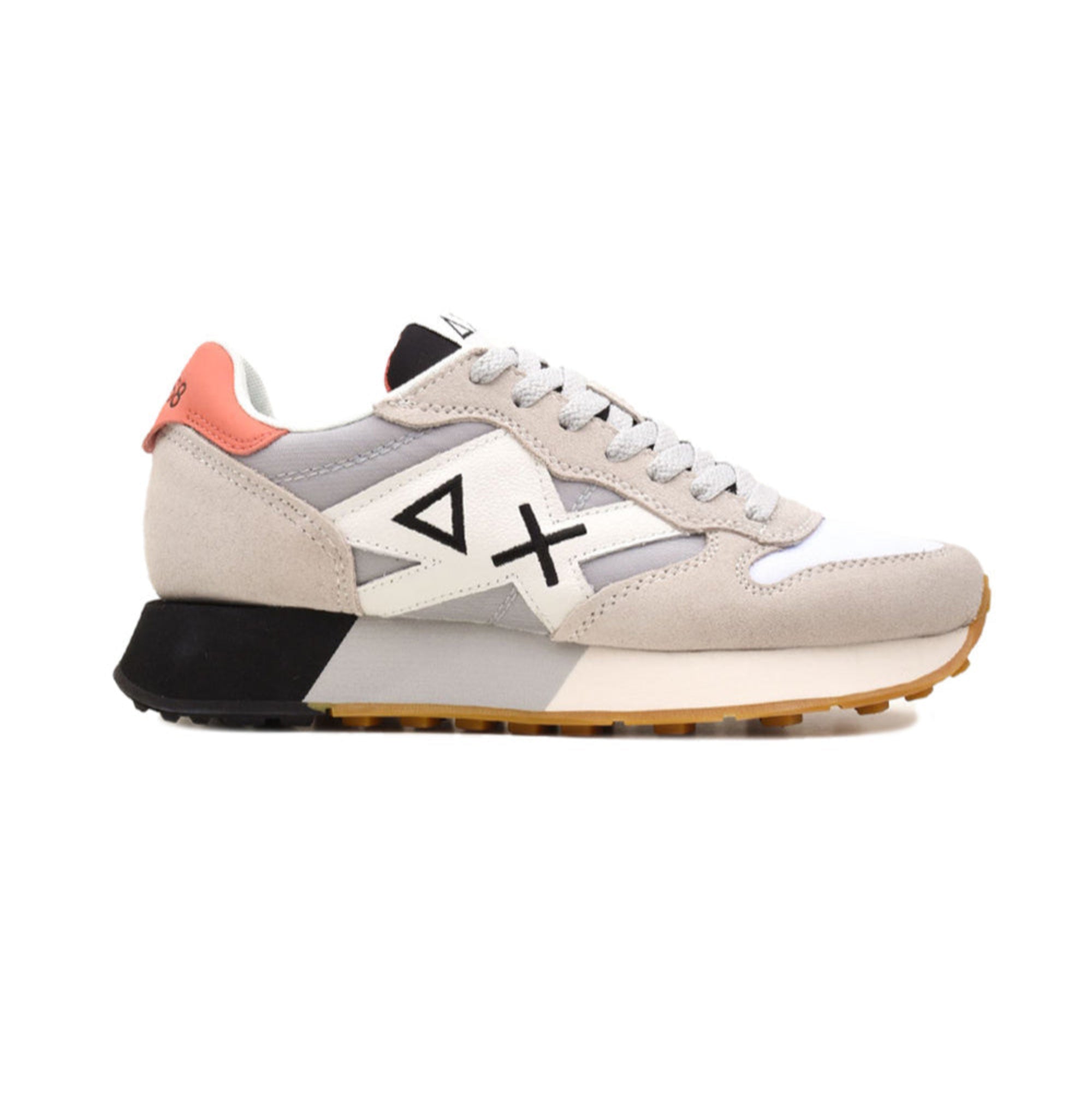 Sneakers Uomo con logo laterale a contrasto e suola colorata