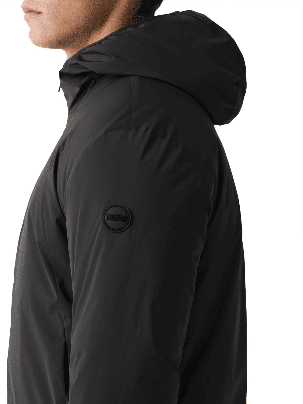 Giubbotto con cappuccio in tessuto tecnico