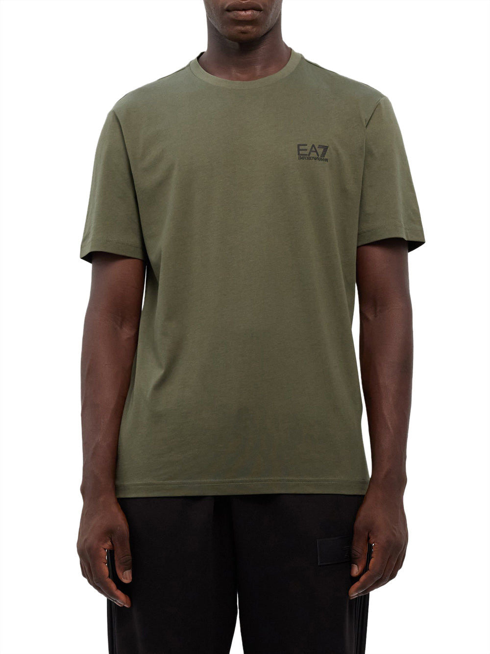 T-shirt Uomo Verde, con scollo tondo e logo stampato sul petto