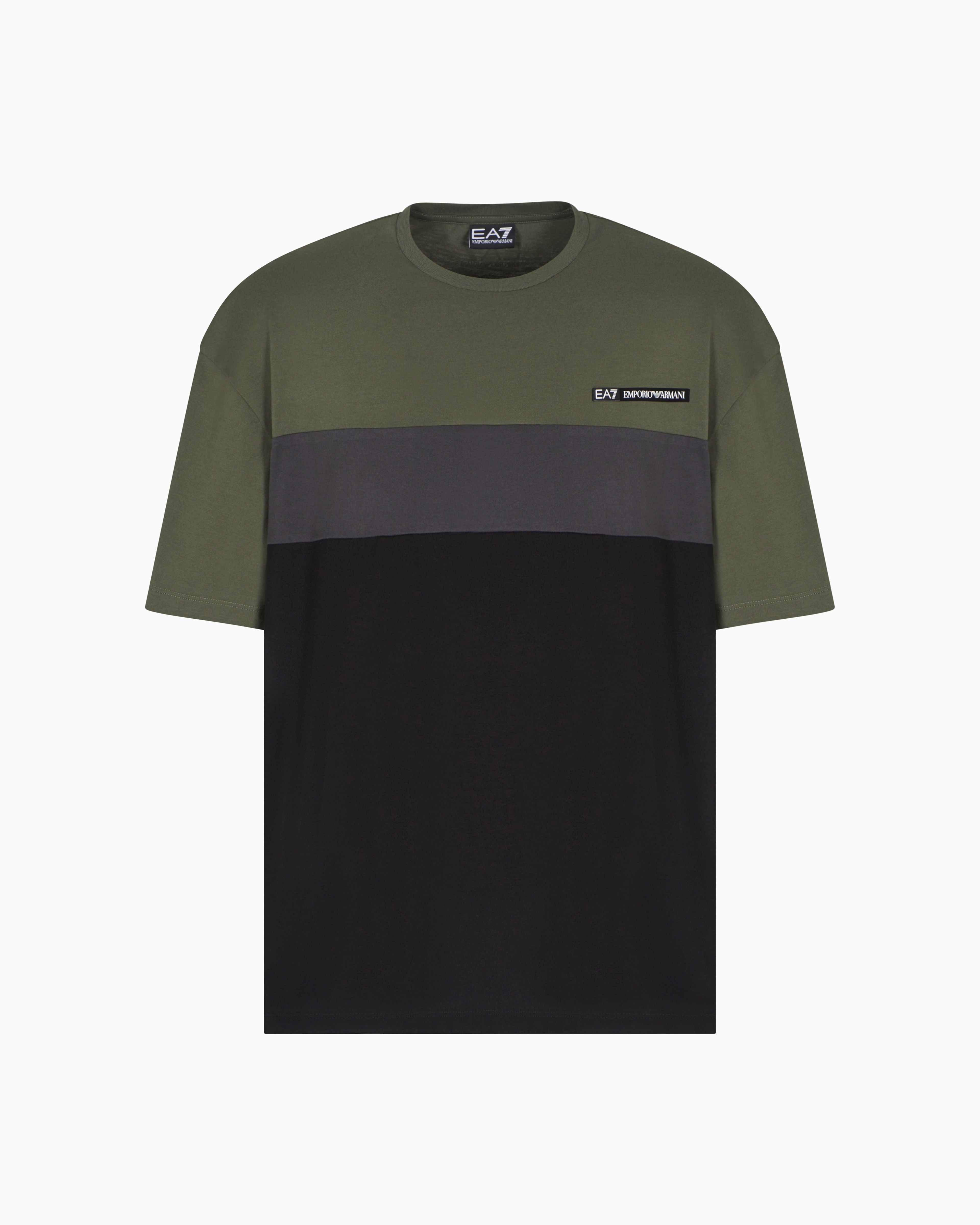 Emporio Armani T-shirt Athletic Color Block Cotone