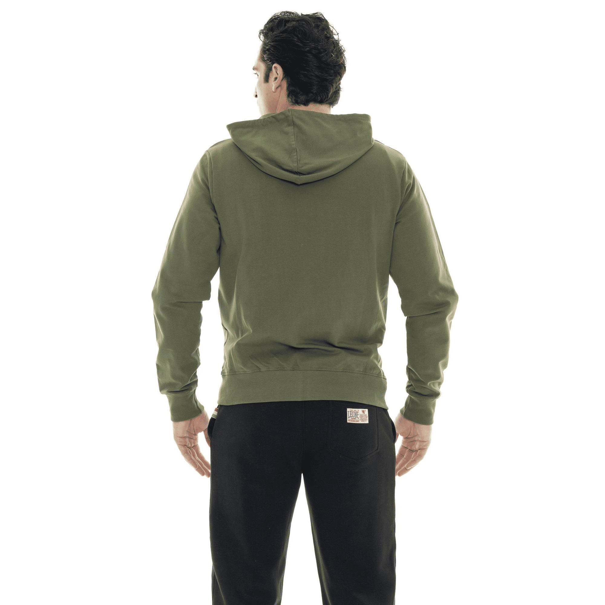 Felpa invernale da uomo con cappuccio e zip con logo piccolo "Basic"