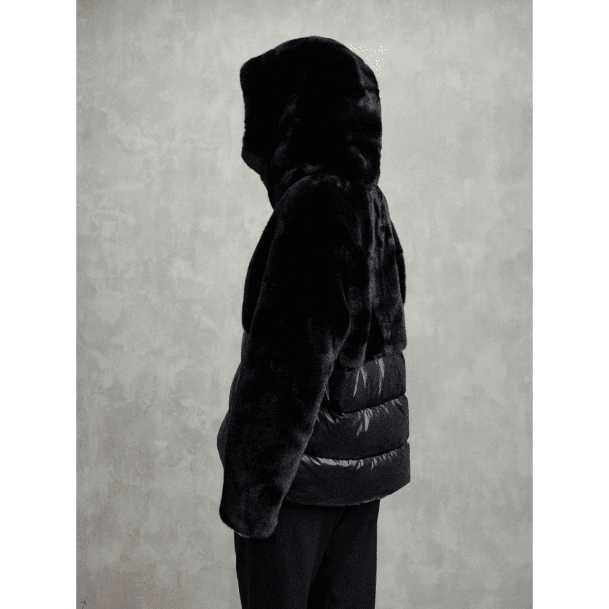 GIUBBETTO NYLON CON PELLICCIA ECO FANEVIL