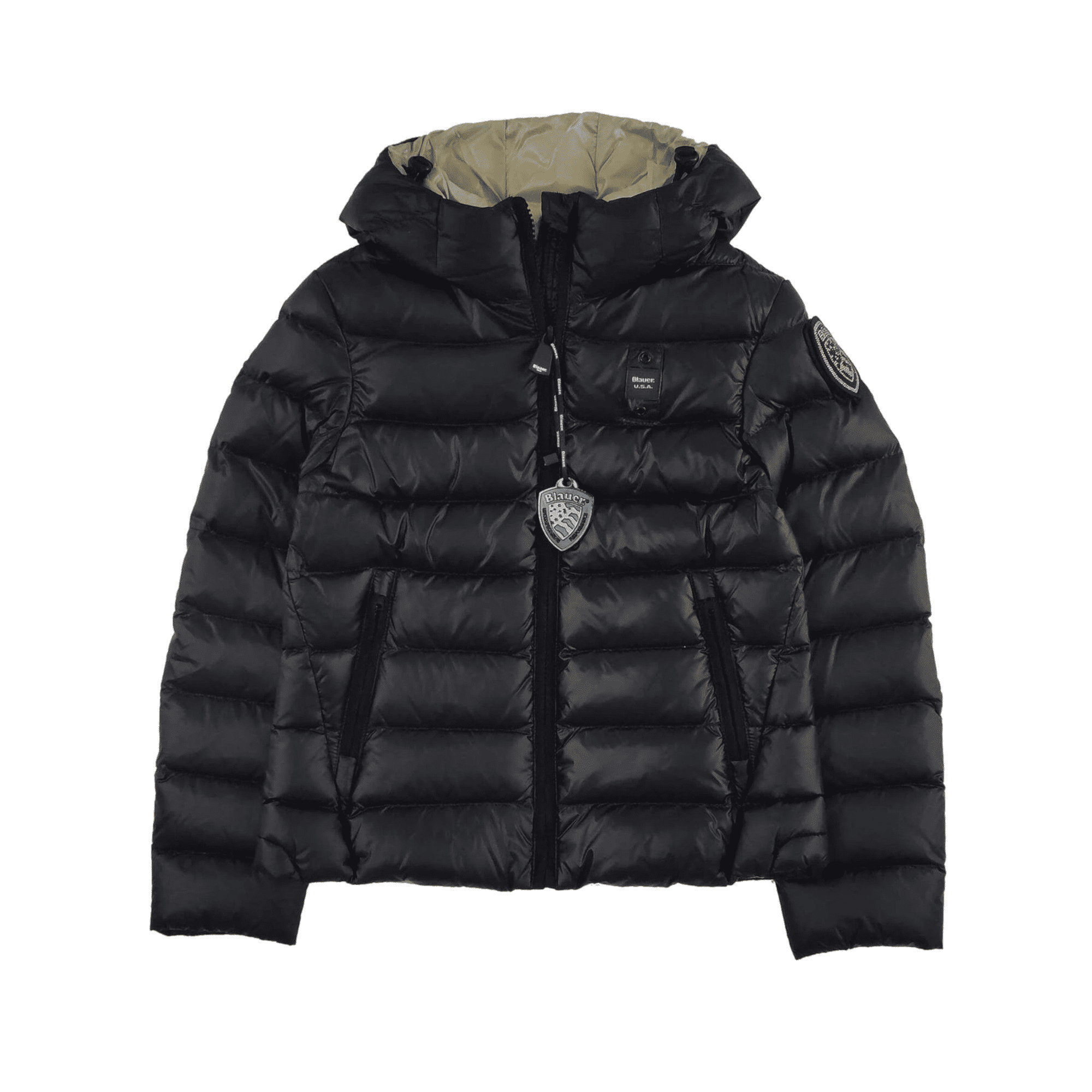 Piumino Blauer nero Caroll da bambina logo Blauer con strass C02391006648