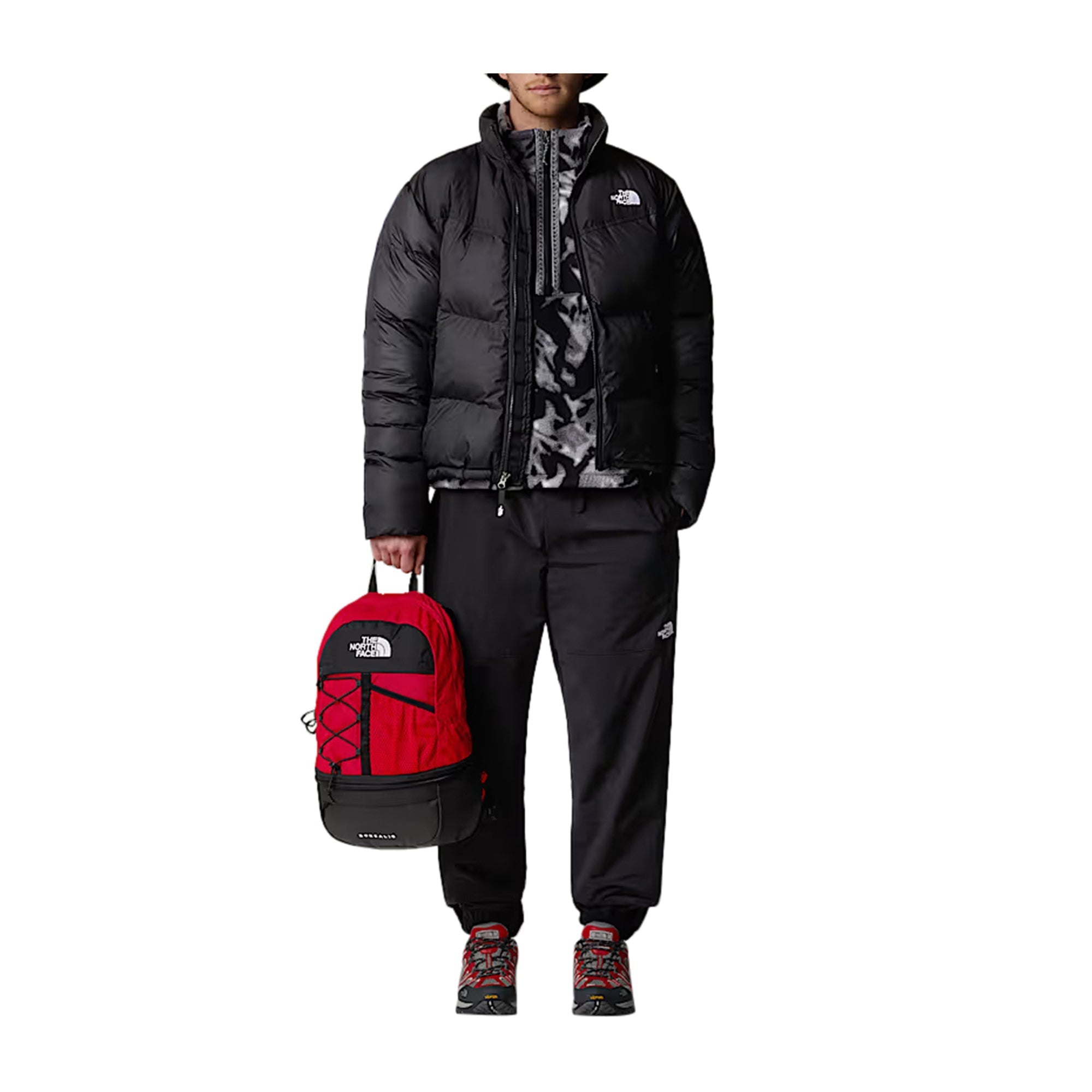 Piumino Uomo Saikuru doppio logo Nero modello frontale intero