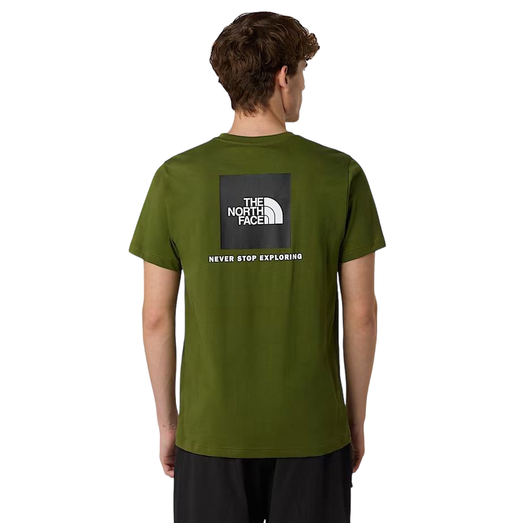 T-shirt Uomo NSE Box posteriore verde modello retro