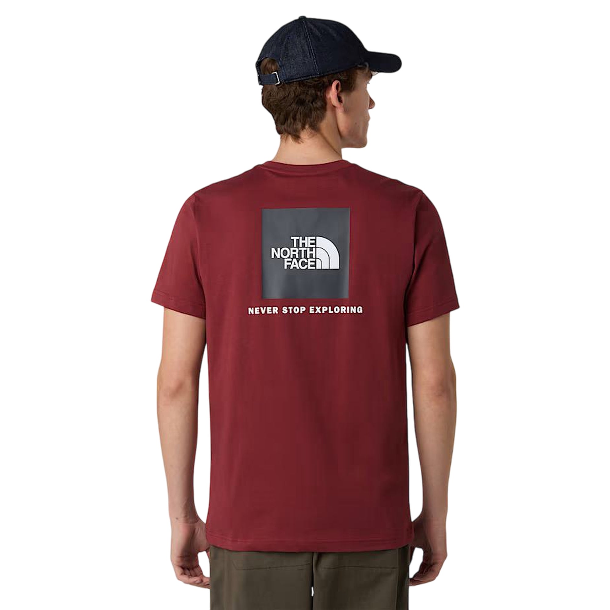 T-shirt Uomo NSE Box posteriore bordeaux modello retro