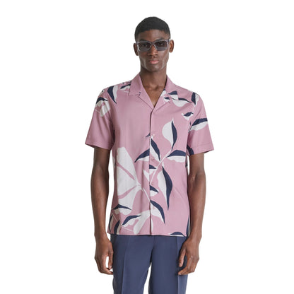 Camicia Uomo in cotone e viscosa, con fantasia botanica