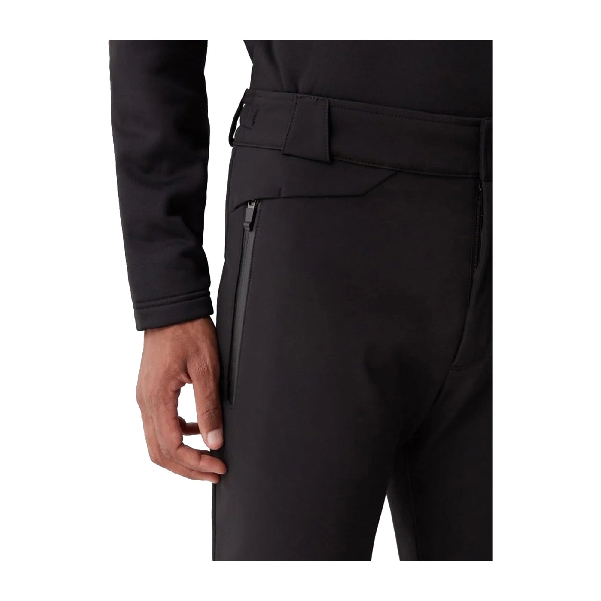 Pantalone da sci in softshell con ghetta Nero