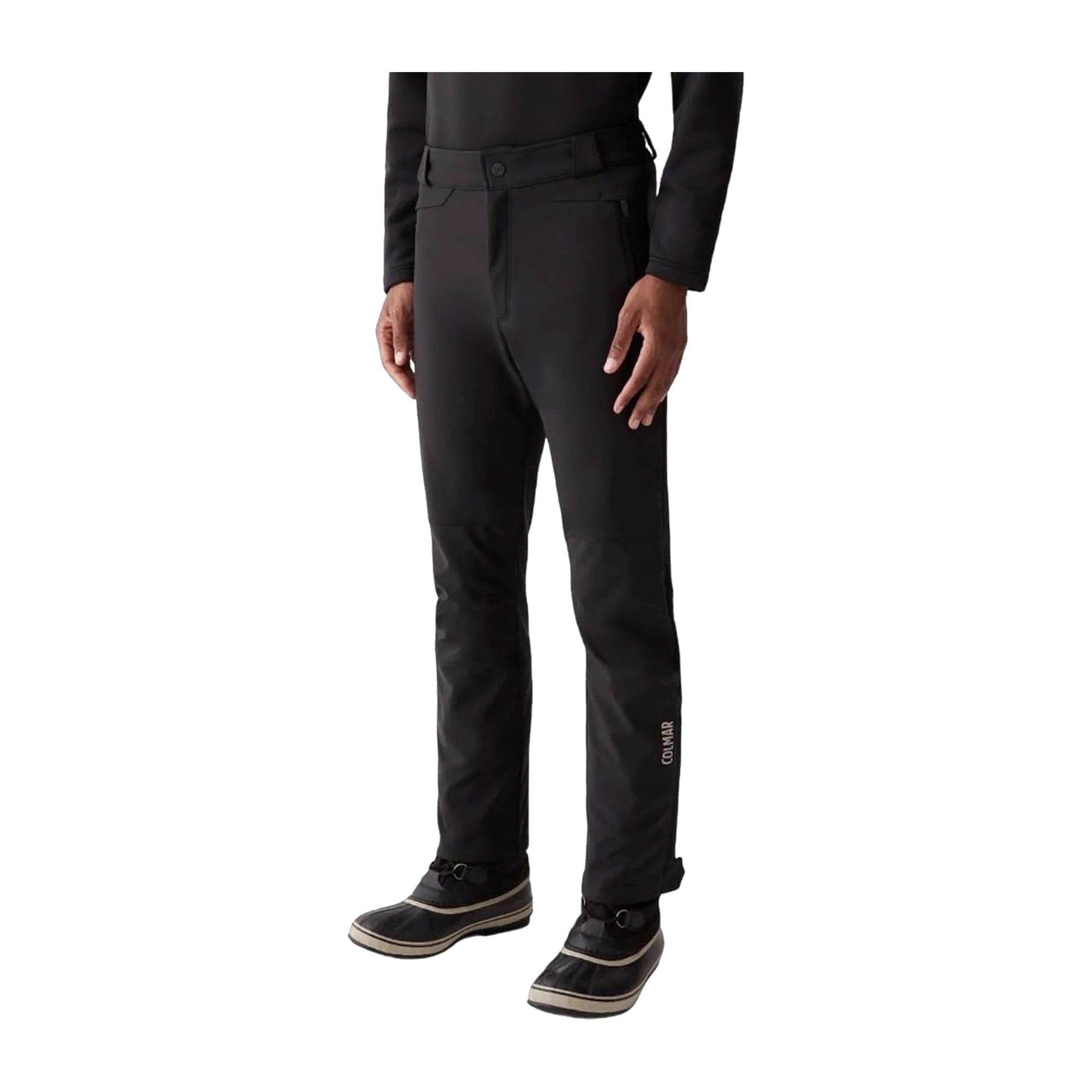 Pantalone da sci in softshell con ghetta Nero