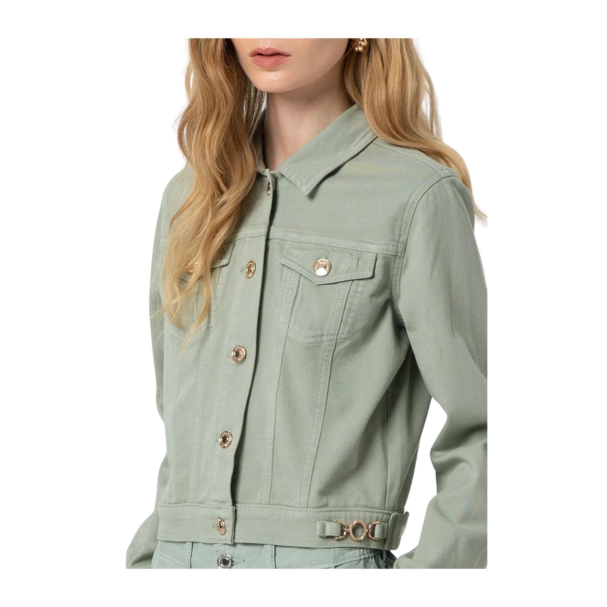 Giacca Donna in bull con bottoni centrali