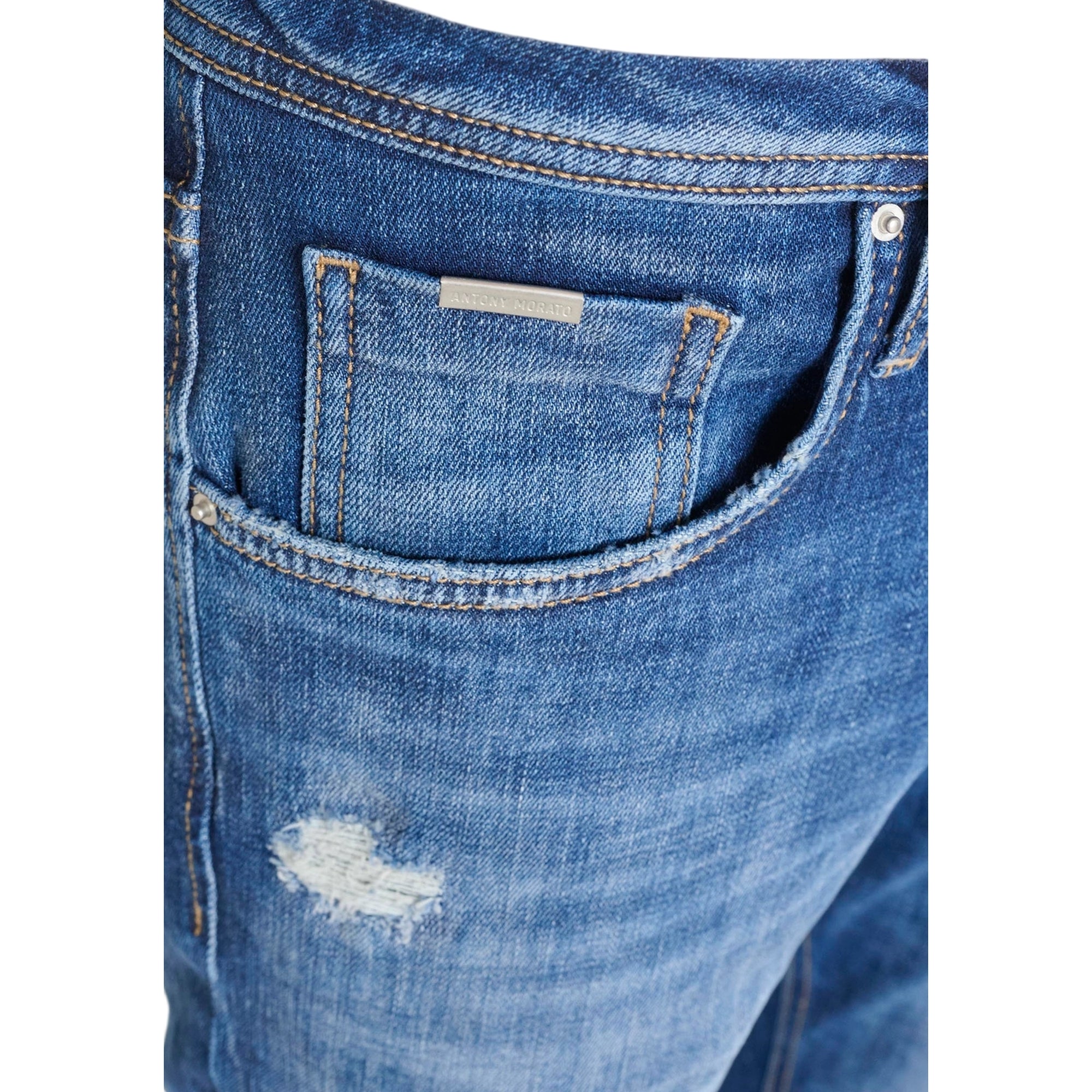 Jeans Uomo Kurt affusolato, con strappi e cinque tasche