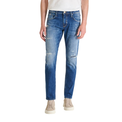 Jeans Uomo Kurt affusolato, con strappi e cinque tasche