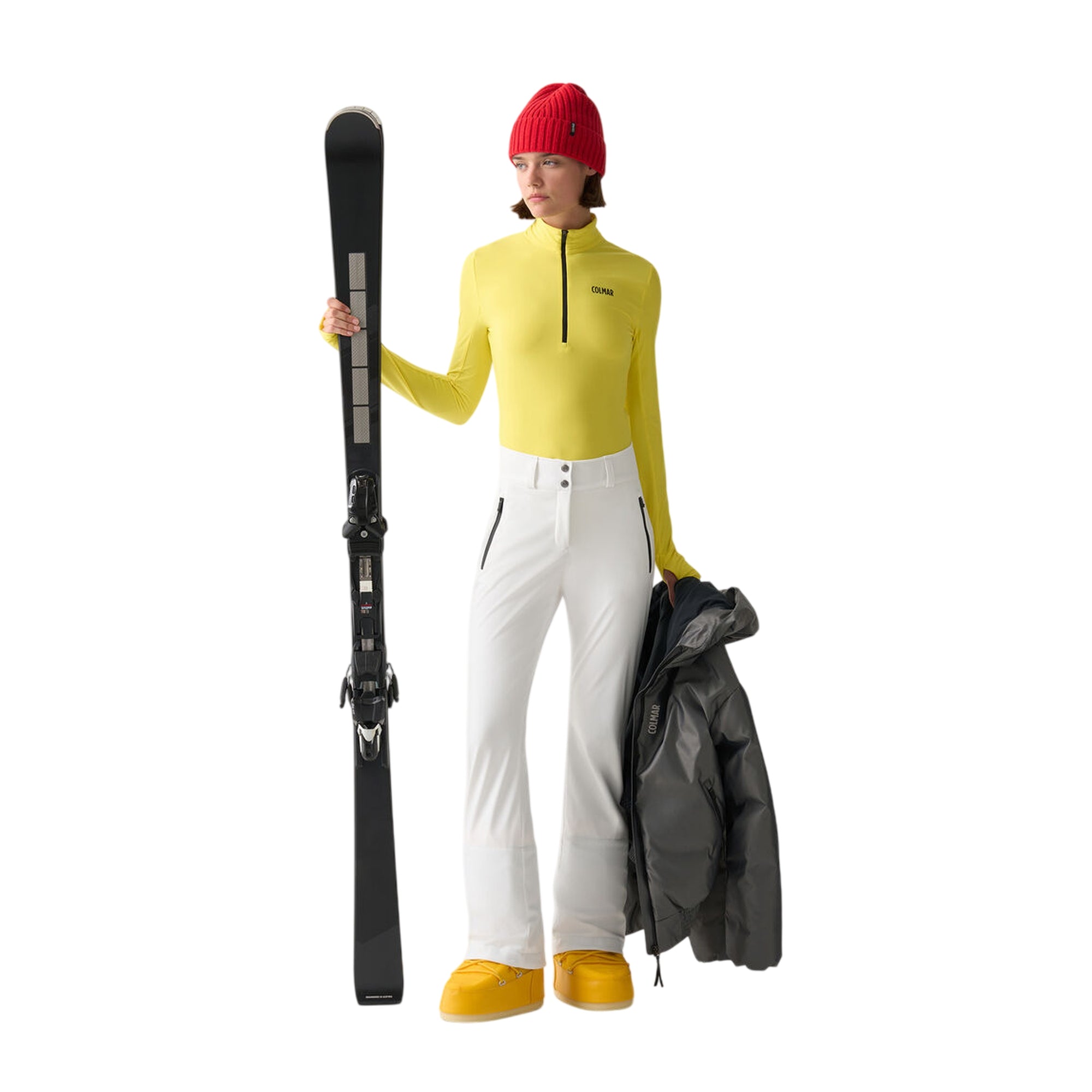 Pantalone Donna da sci Bianco, con zip sul fondo