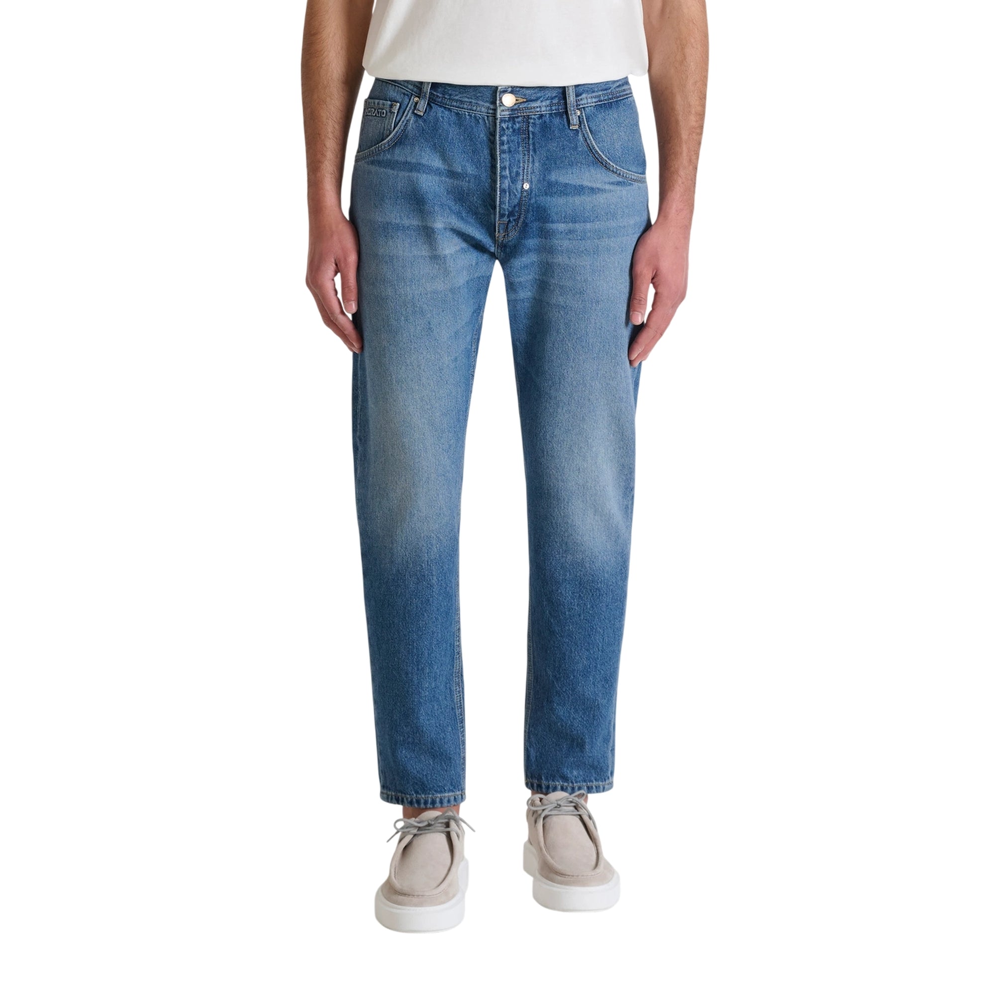 Jeans Uomo Henry, con fondo stretto e cinque tasche