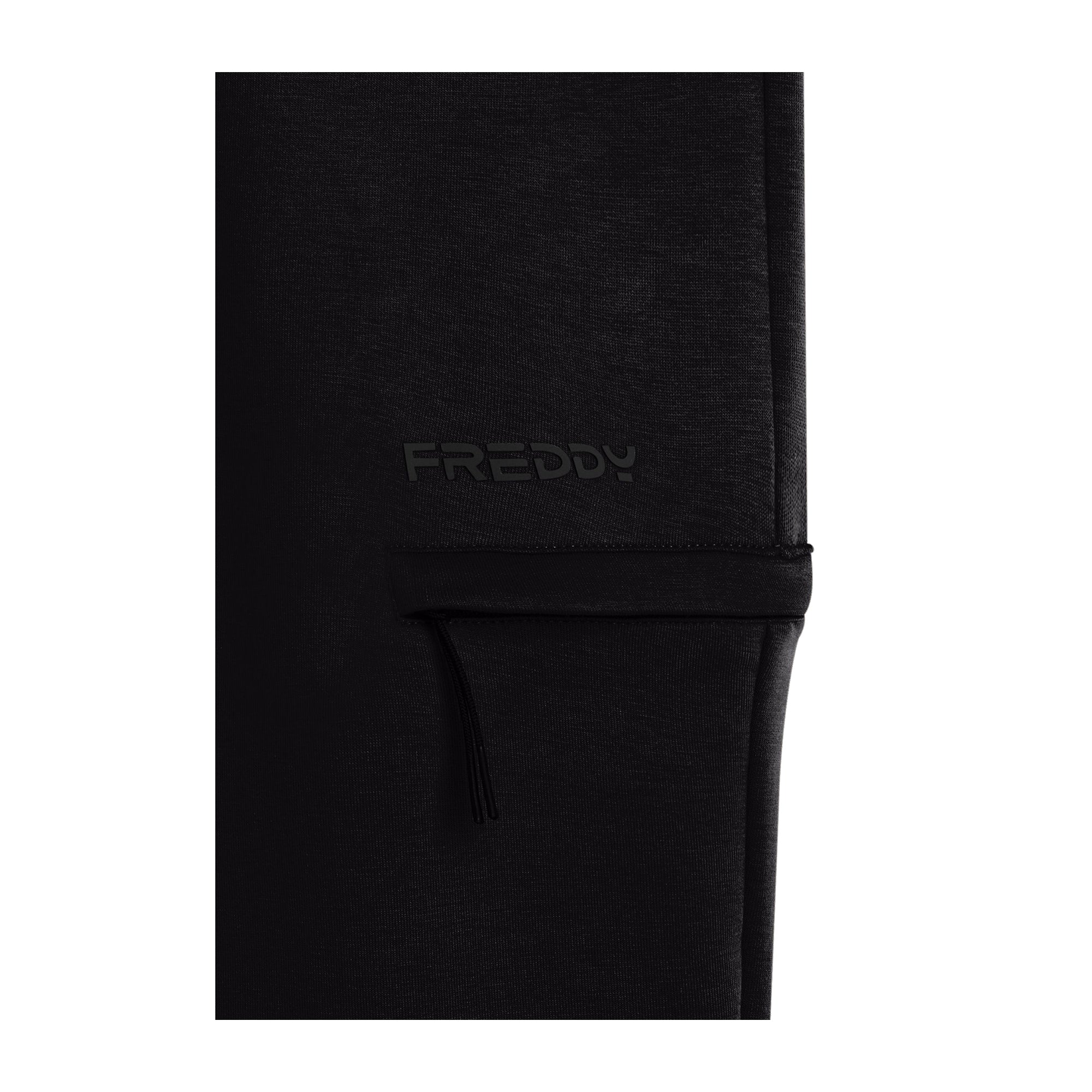 Pantalone Uomo Freddy Sportivo Nero con Tasche Zippate