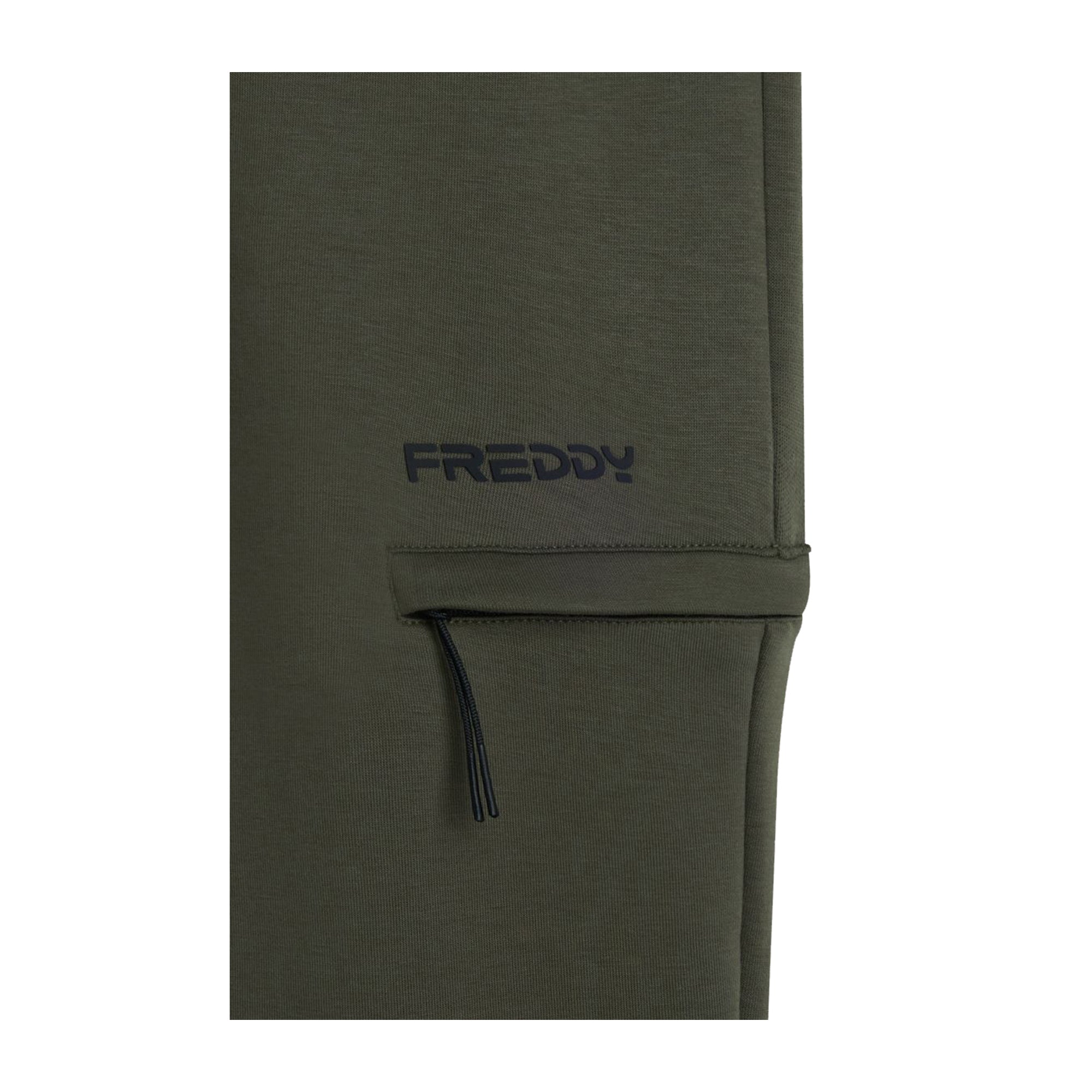 Pantalone Uomo Freddy Verde Sportivo con Tasche Zippate