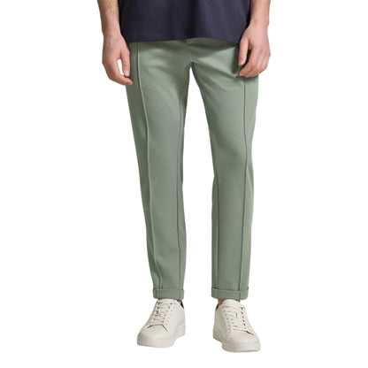 Pantalone Uomo misto cotone Verde, con risvolto sul fondo