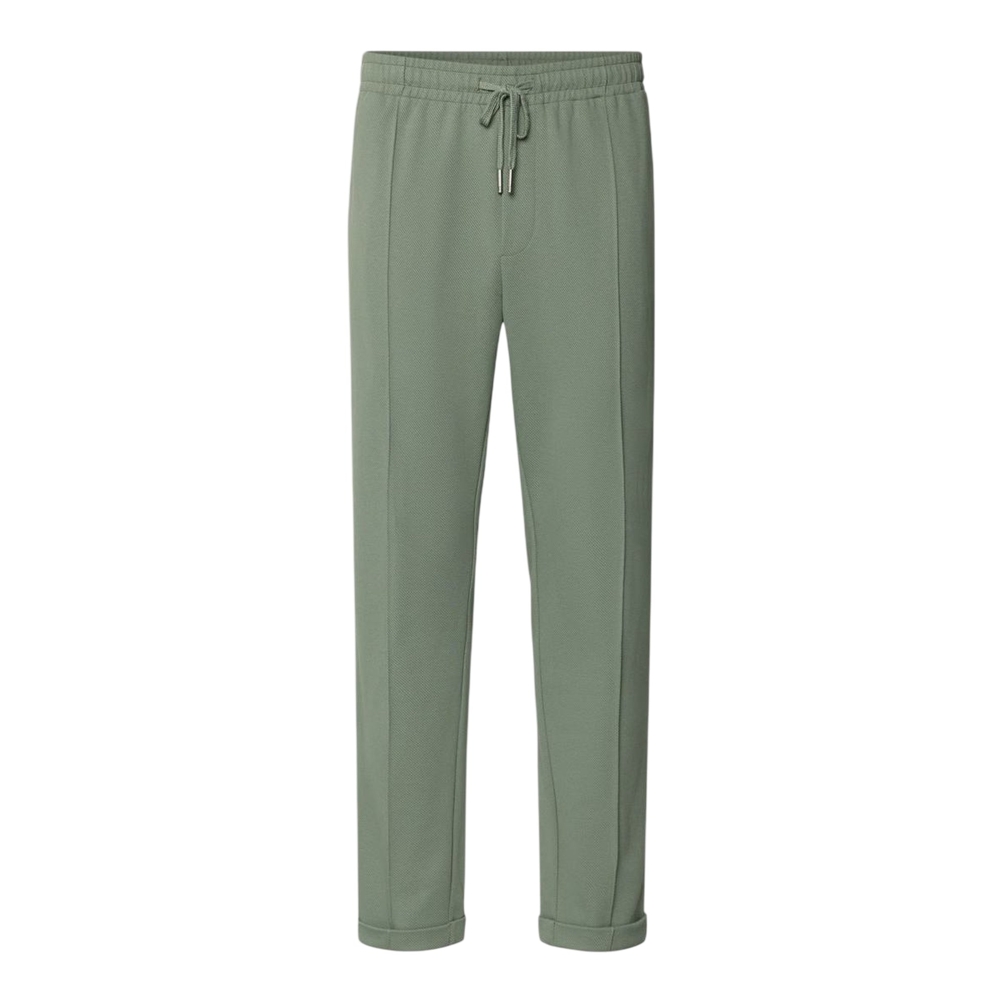Pantalone Uomo misto cotone Verde, con risvolto sul fondo