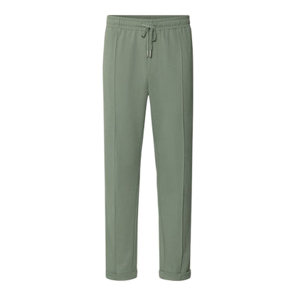 Pantalone Uomo misto cotone Verde, con risvolto sul fondo