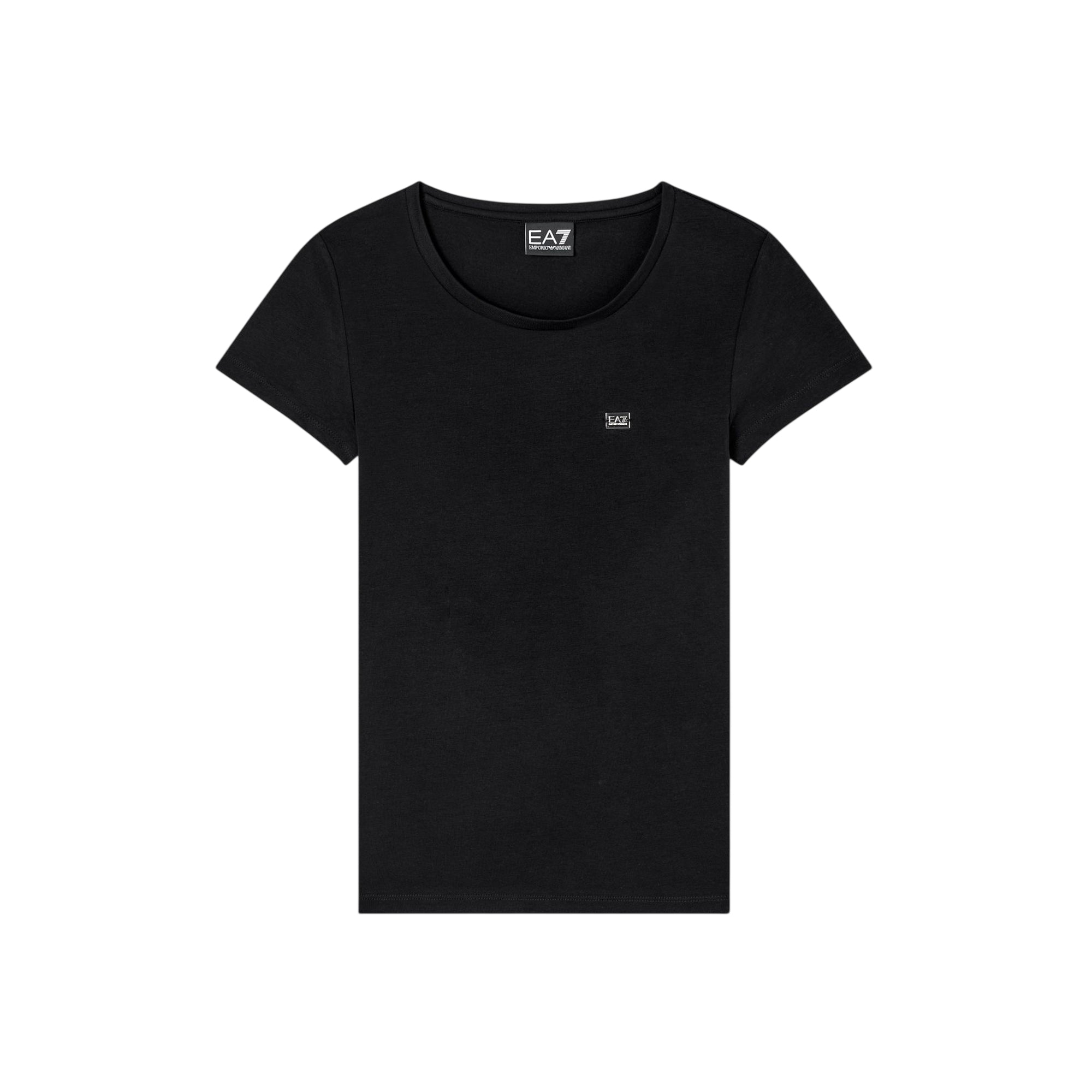 T-shirt Donna in cotone elasticizzato, con logo applicato