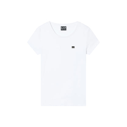 T-shirt Donna Bianca elasticizzata, con logo applicato