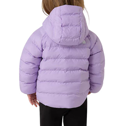 Piumino Bambina Lilla/Viola con cappuccio e logo a contrasto