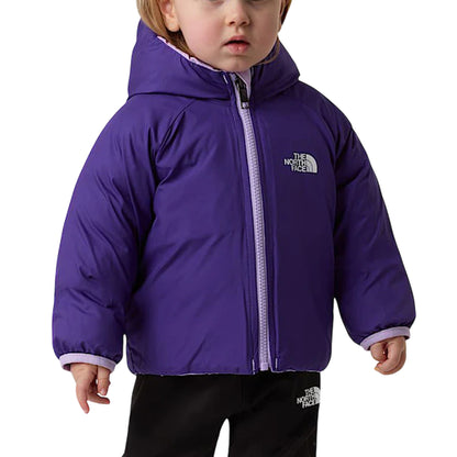 Piumino Bambina Lilla/Viola con cappuccio e logo a contrasto