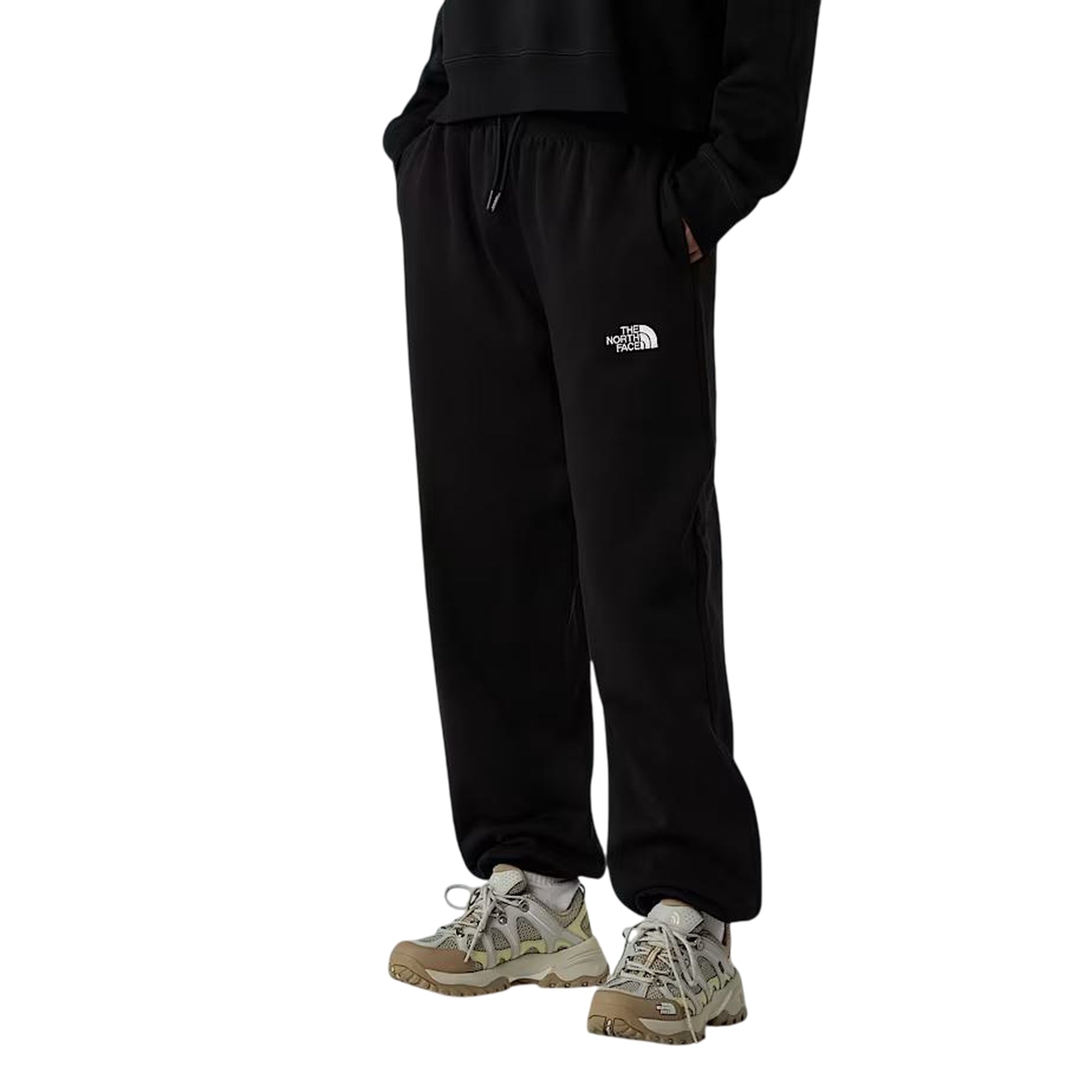 Joggers Donna Essential Relaxed Straight Nero modella 