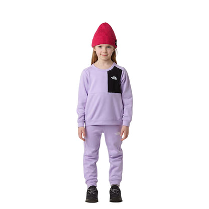 Tuta due pezzi Junior in pile TNF Performance Lilla modella frontale
