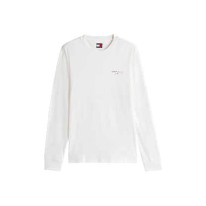 T-shirt bianca a maniche lunghe con logo 