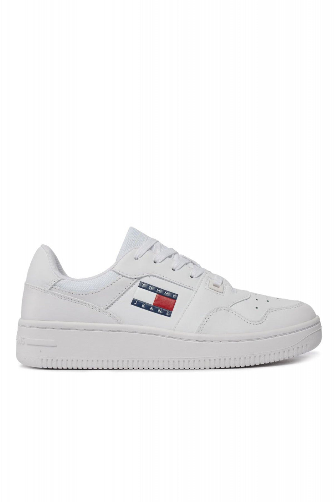 Tommy Hilfiger Sneakers Retro Basket Donna Bianche Pelle Sintetica